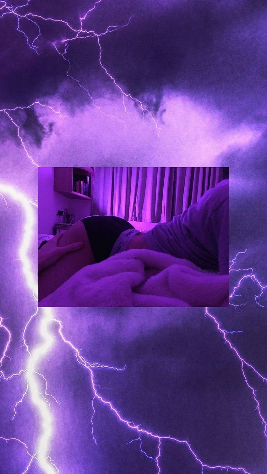 A Purple Lightning Storm Background