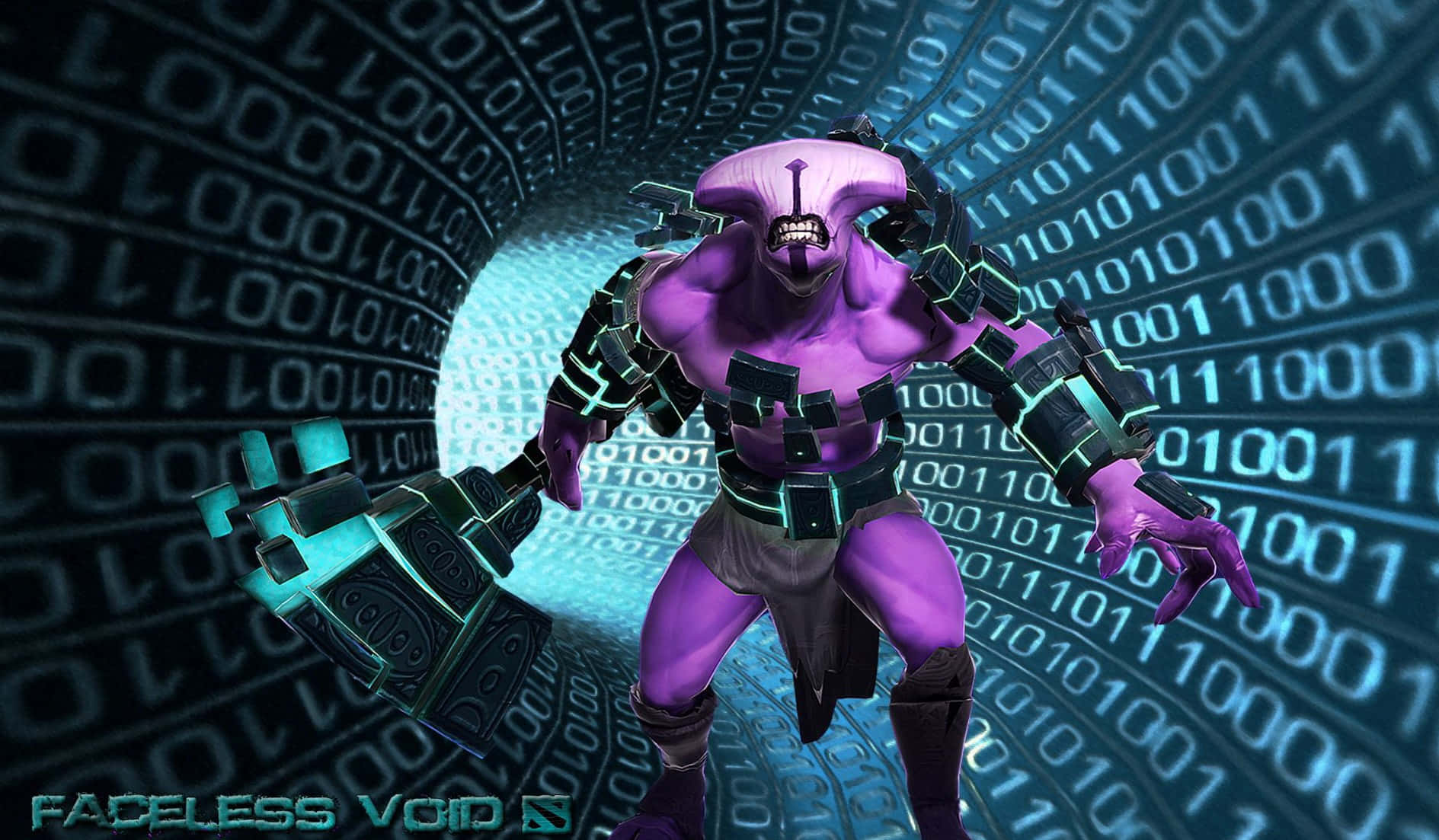 A Purple Man In A Purple Suit Is Standing In A Tunnel