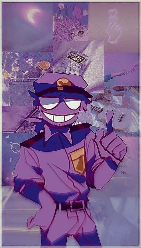 A Purple Man In A Uniform With A Purple Shirt Background