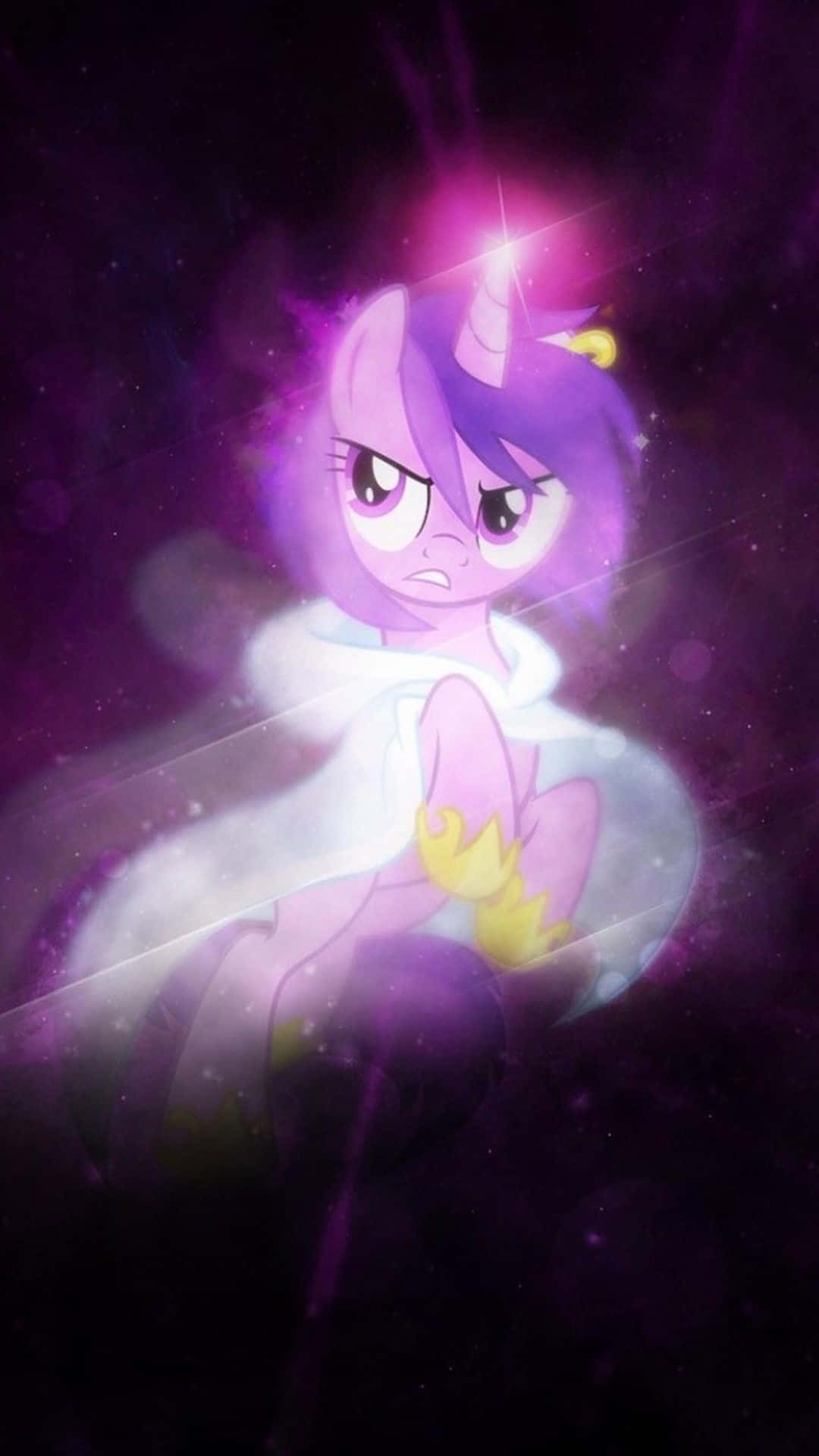 A Purple Pony With A Purple Horn And A Purple Dress Background