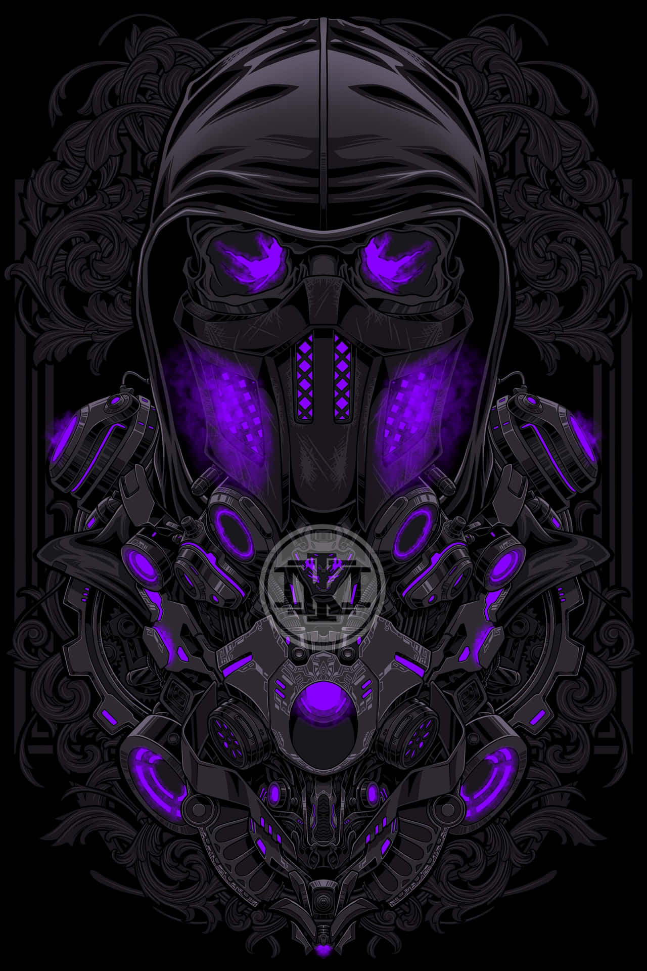 A Purple Skull With A Purple Glow