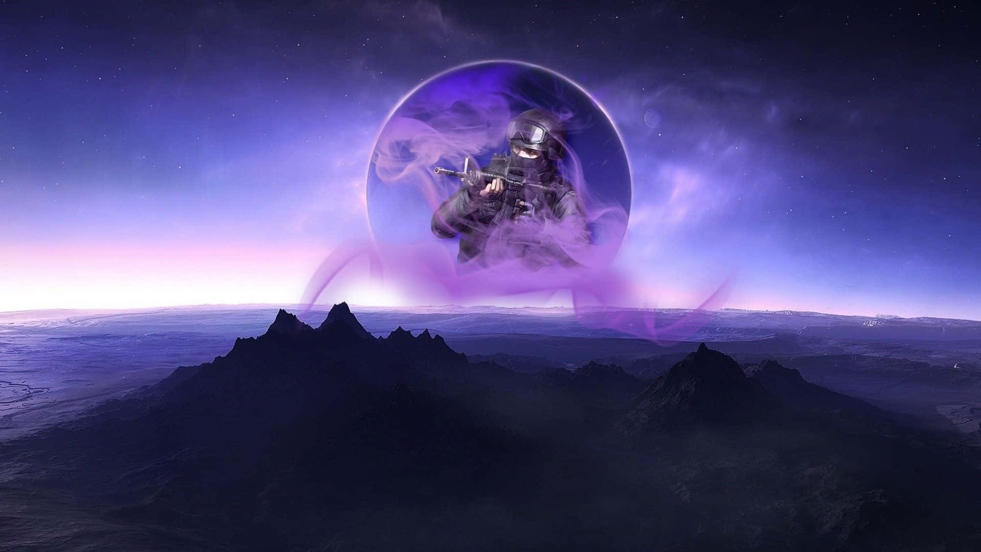 A Purple Sphere With A Purple Sphere In The Middle Background
