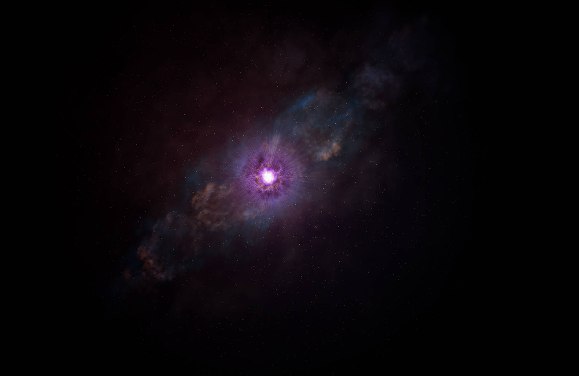 A Purple Star In The Dark Space Background