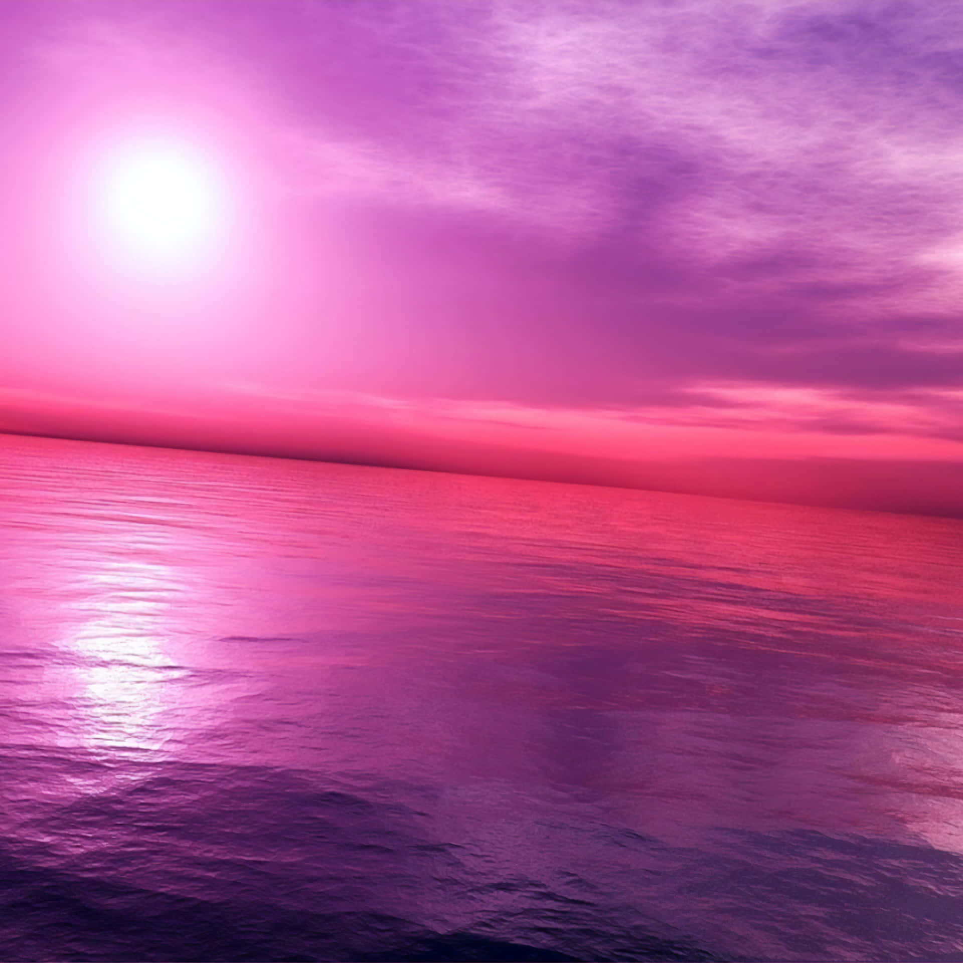 A Purple Sunset Over The Ocean