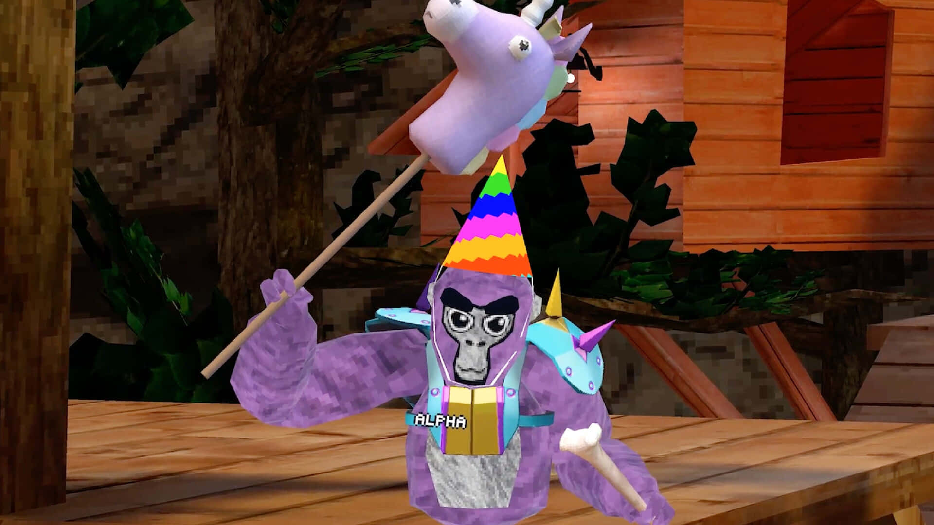 A Purple Unicorn With A Hat