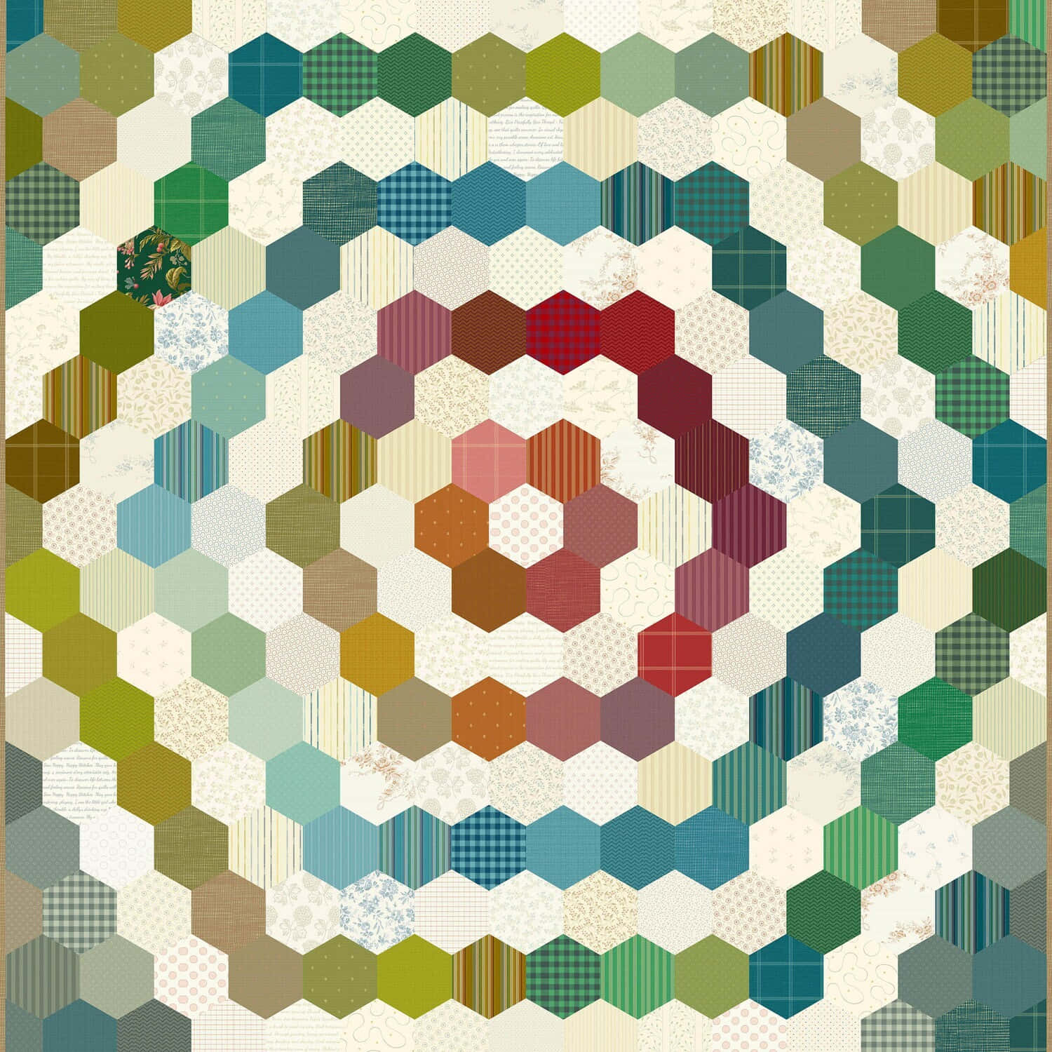 A Quilt With Hexagons On It Background