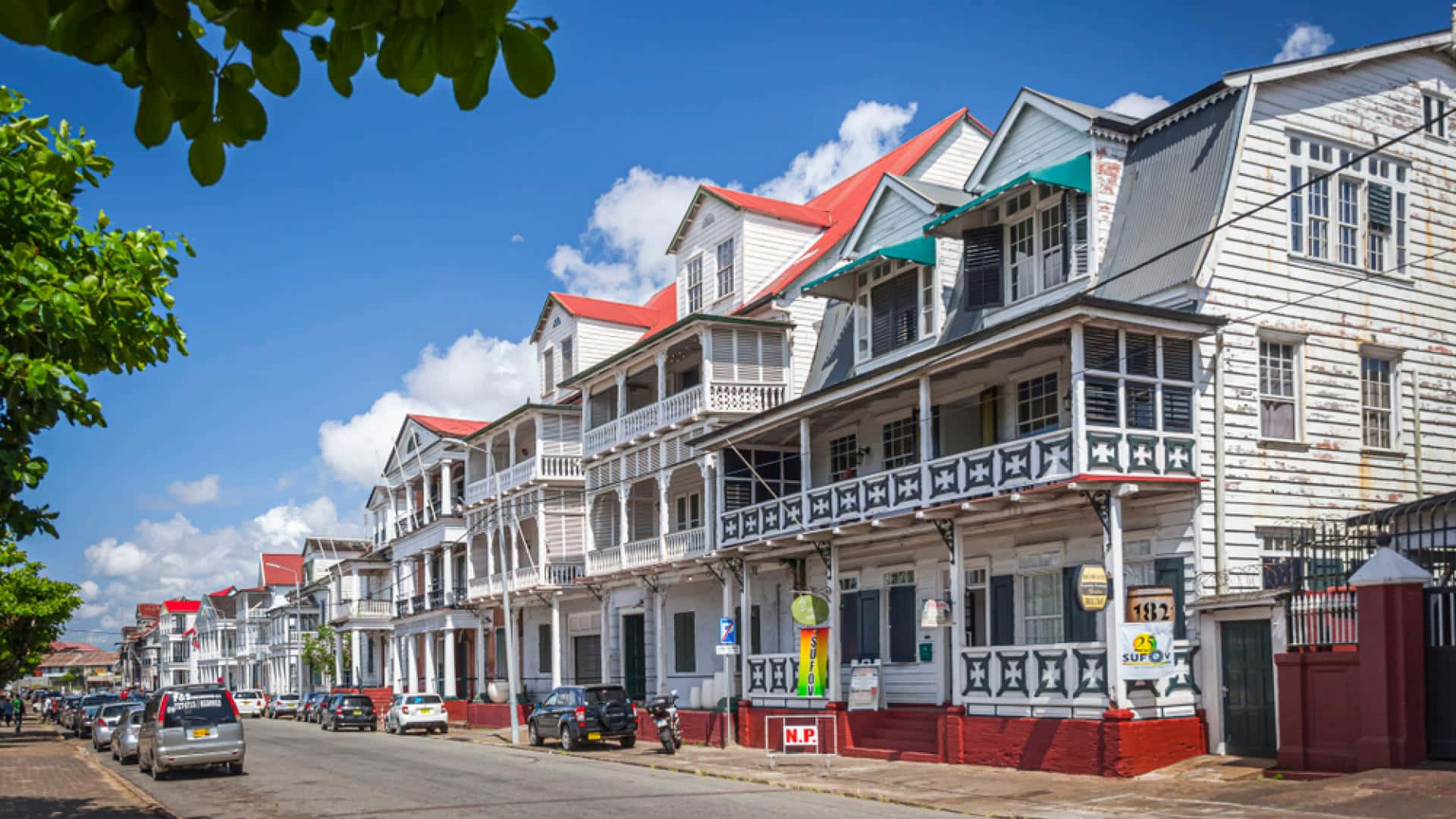 A Quintessential View Of The Historic Inner City Of Paramaribo Background