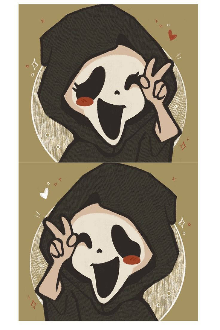 A Quirky Ghostface Illustration Perfect For Profile Picture Background