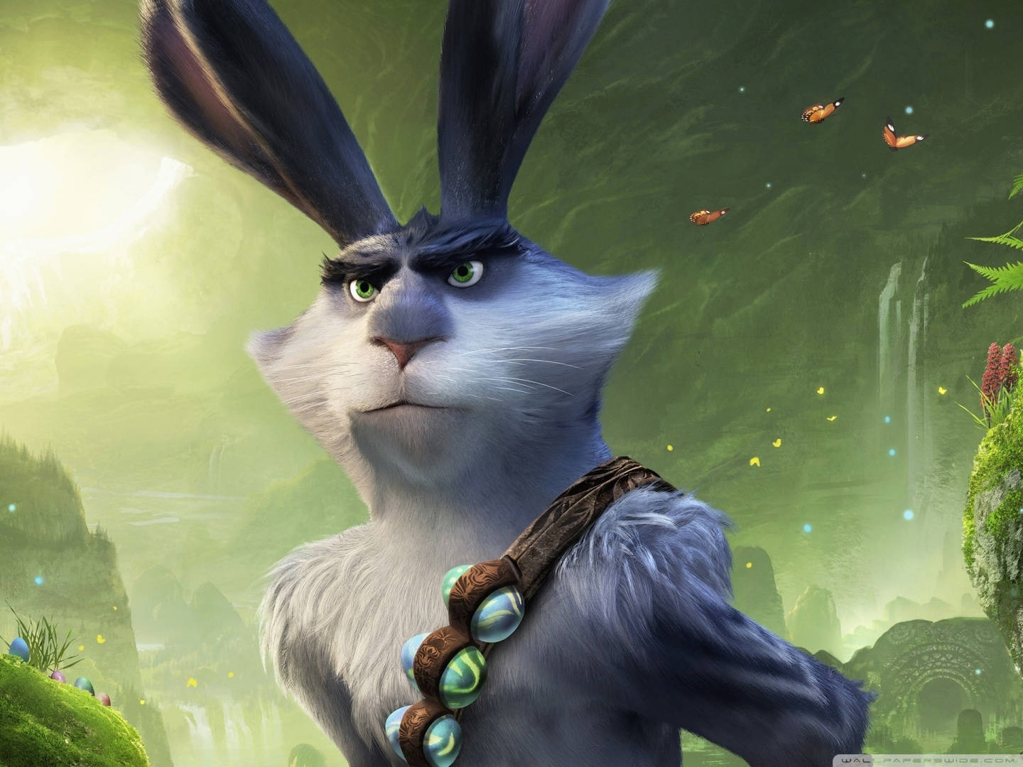 A Rabbit In A Forest With A Necklace