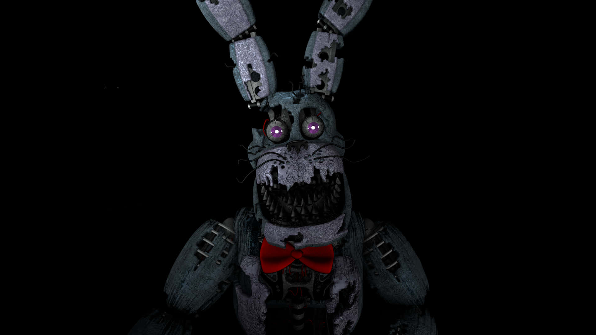 A Rabbit With A Bow Tie And A Black Background
