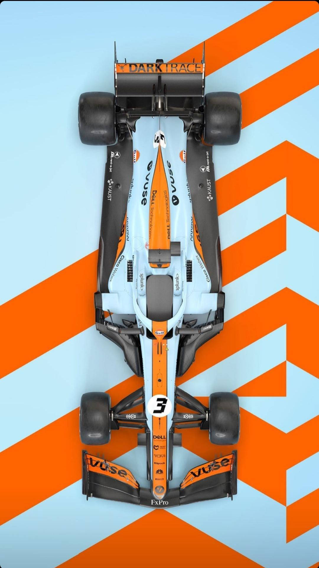 A Racing Car On An Orange And Orange Background Background