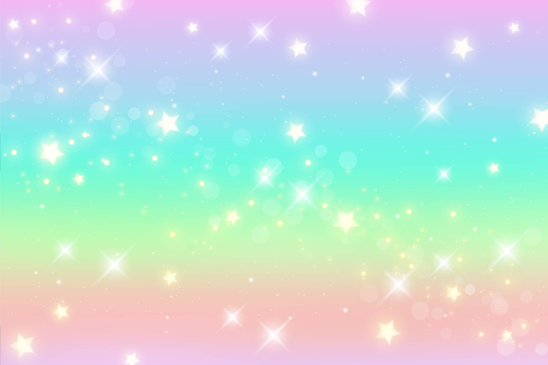 A Rainbow Background With Stars And Stars Background