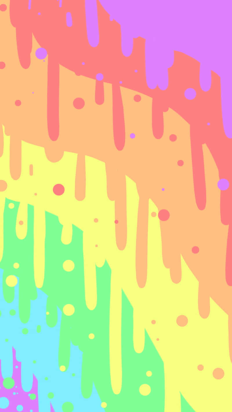 A Rainbow Colored Background With A Rainbow Colored Dripping Paint Background