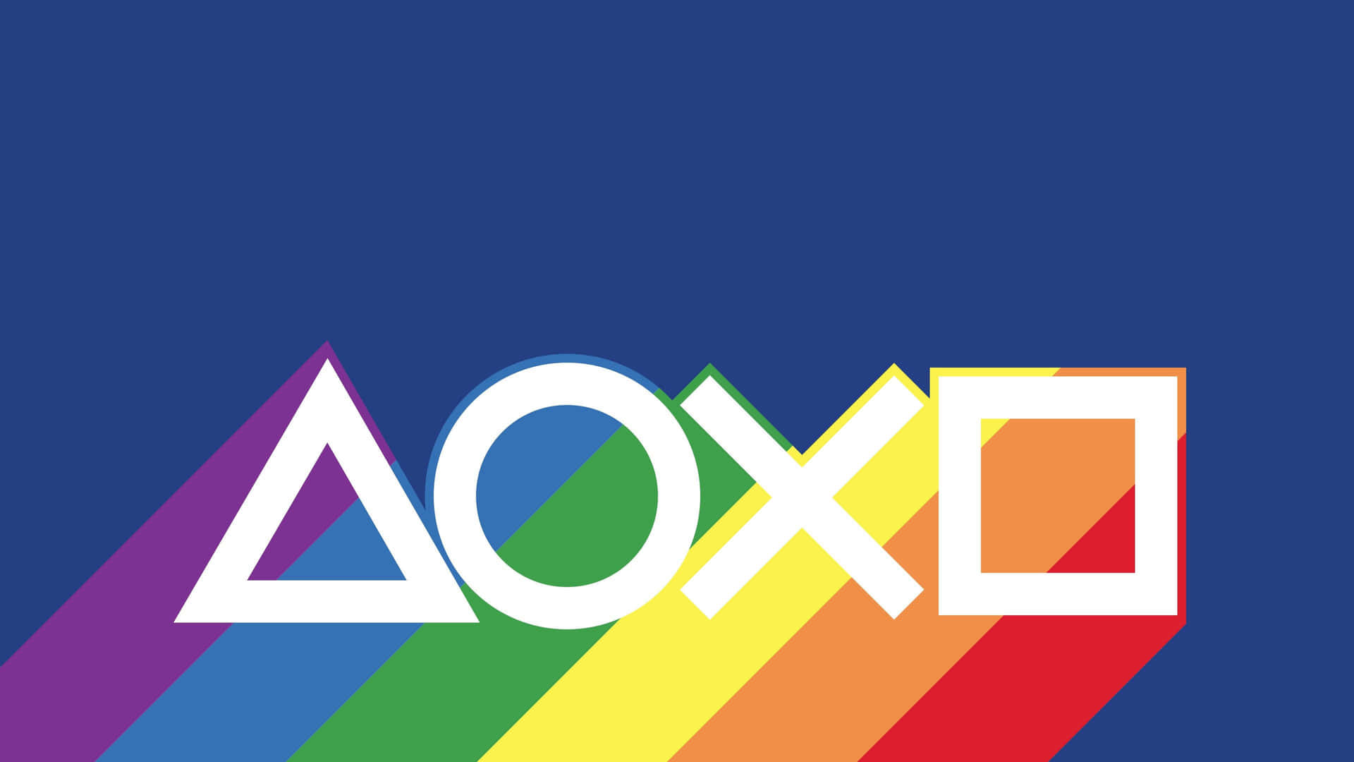 A Rainbow Colored Logo With The Word Playstation Background