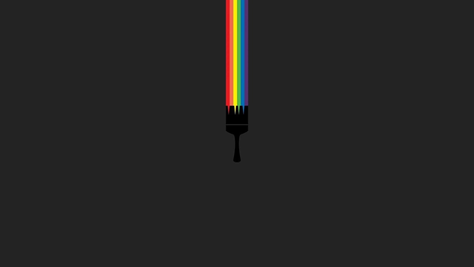 A Rainbow Fork With A Rainbow Stripe Background