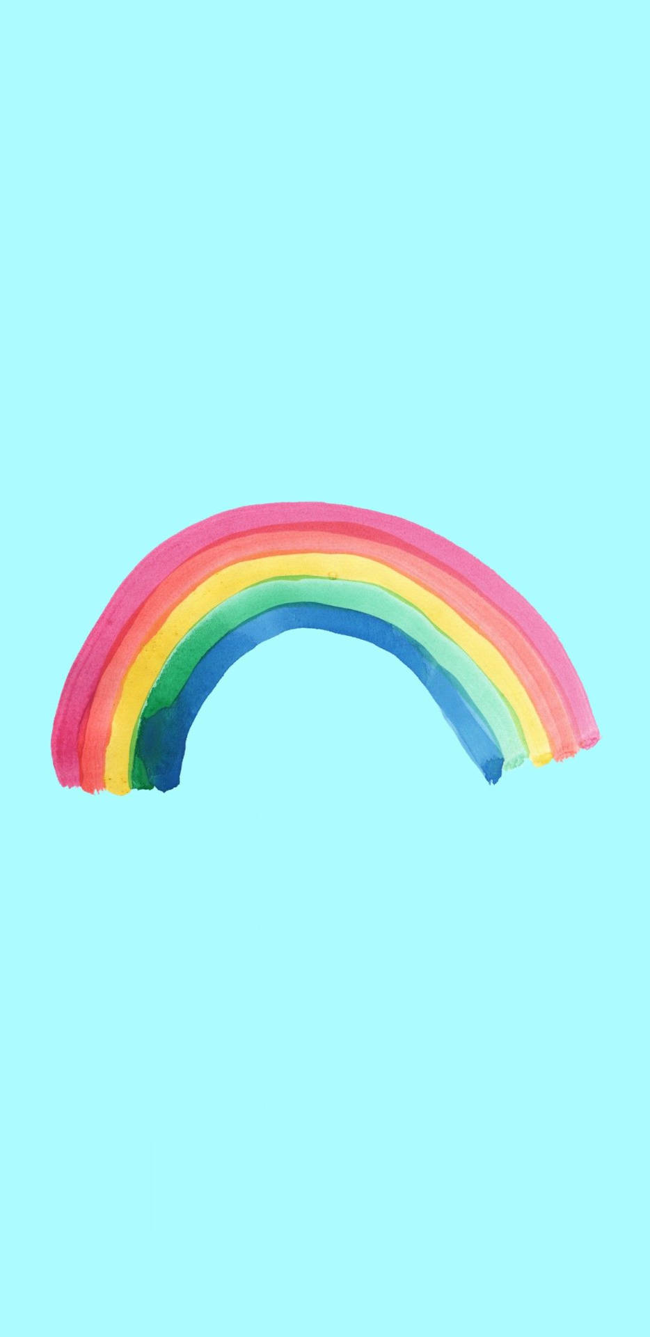 A Rainbow Is Shown On A Blue Background Background