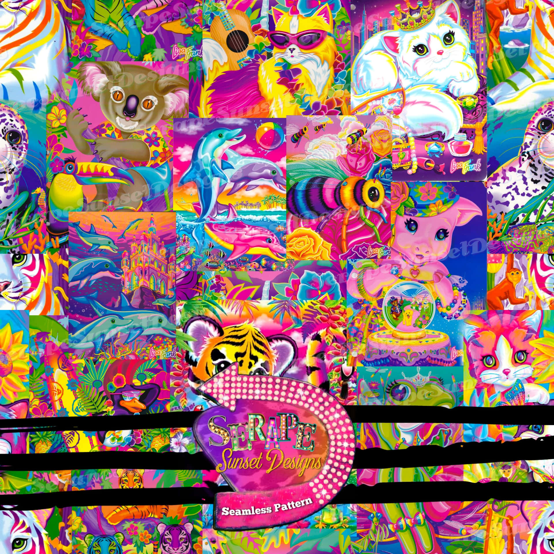 A Rainbow Of Colors Brings A Spark Of Joy To The World With This Lisa Frank Unicorn. Background