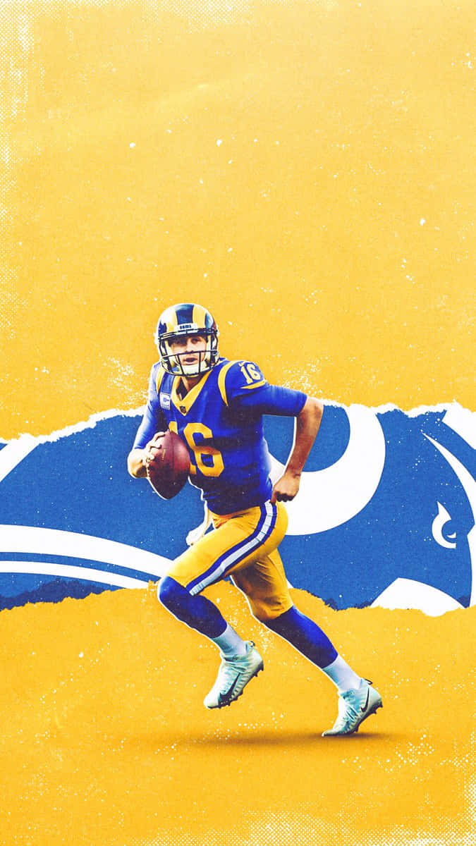 A Rams Player Running With A Ball Background