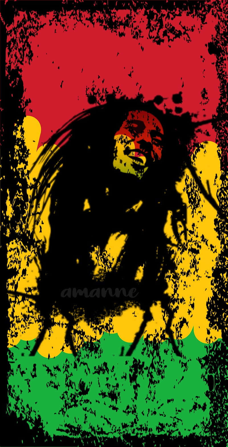 A Rastafari Man Adorned In Reggae Colours. Background