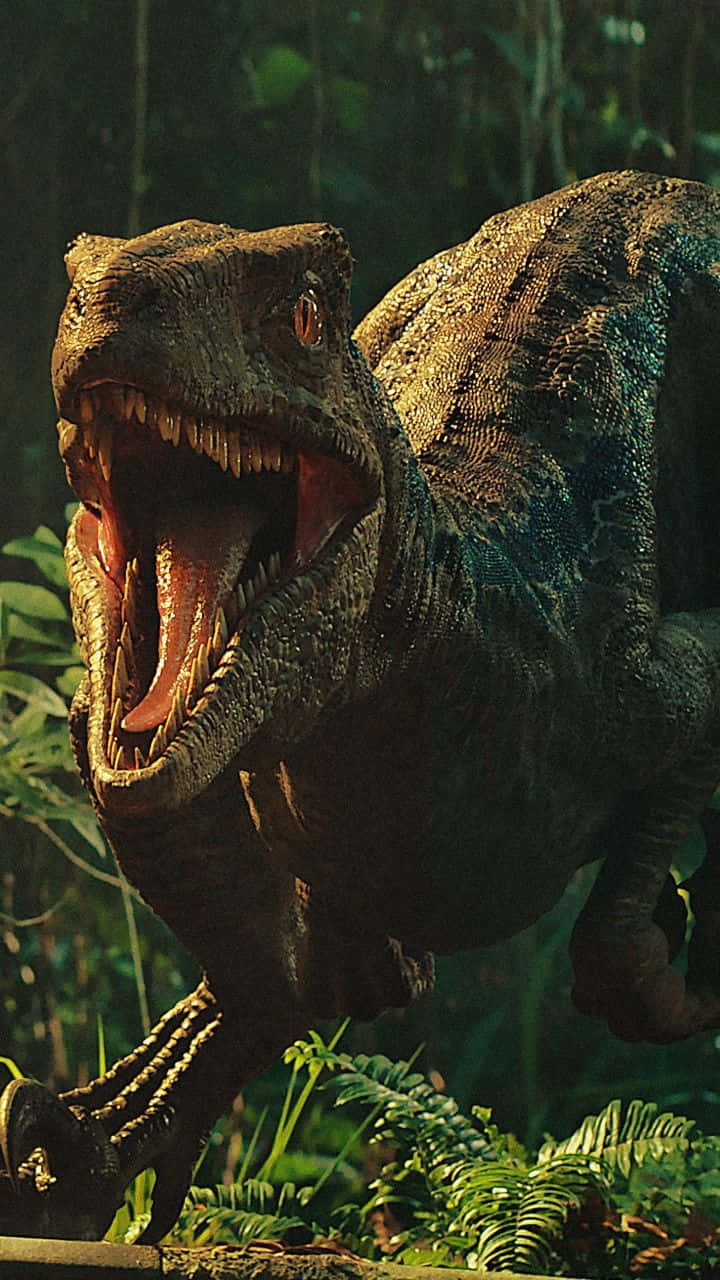 A Realistic Image Of A Dinosaur Looking To The Side Background