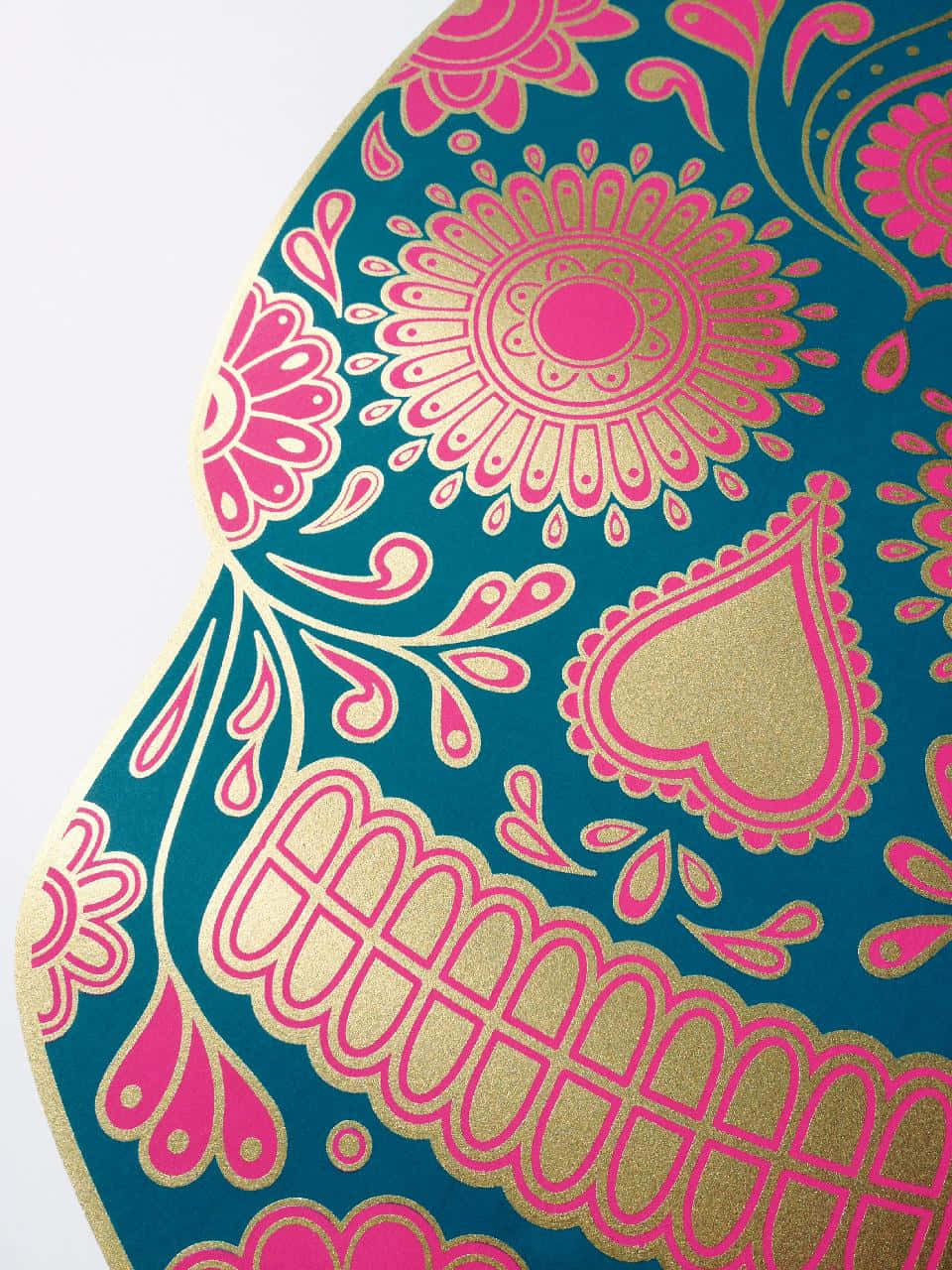 A Rebellious Pink Skull, Lighting Up The Night Background