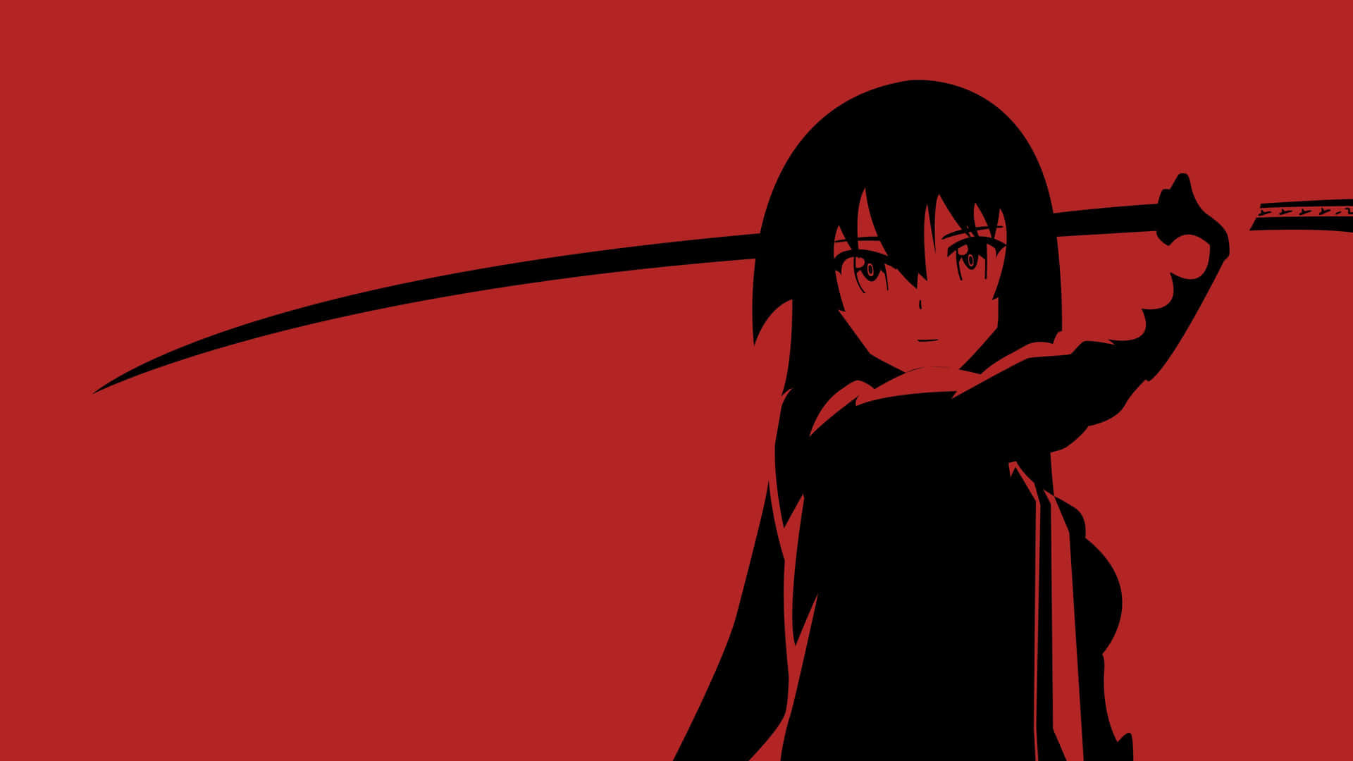 A Red Aesthetic Anime-themed Laptop. Background