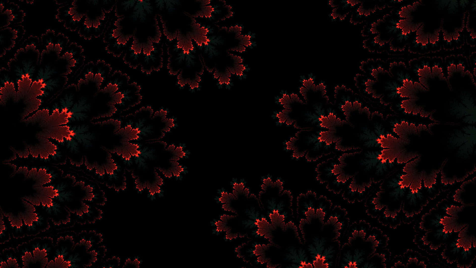 A Red And Black Floral Pattern On A Black Background Background