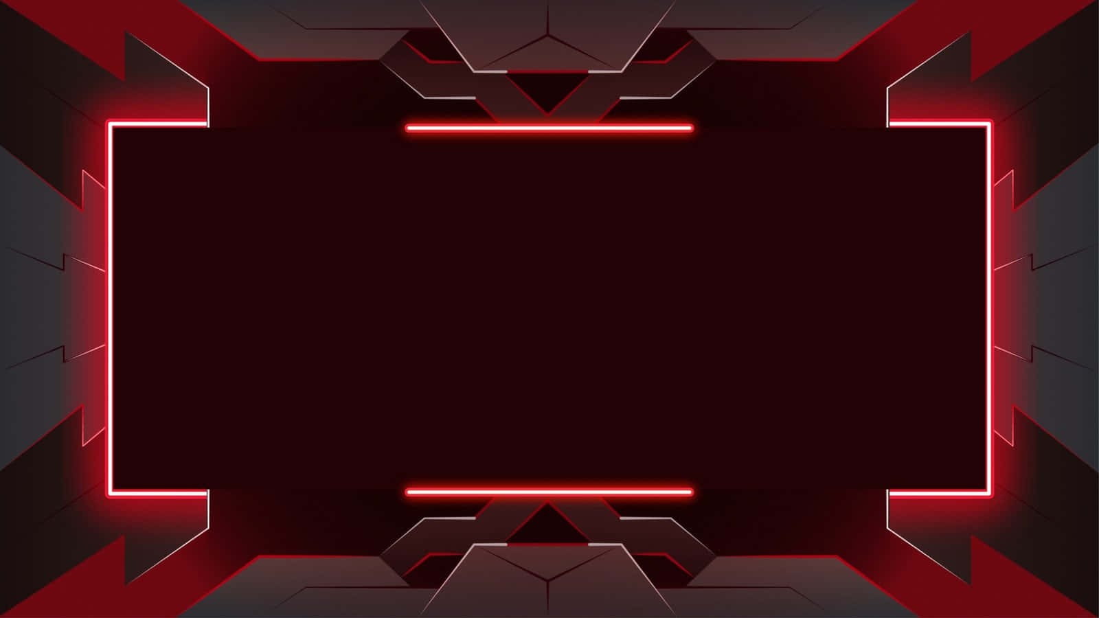 A Red And Black Frame With A Neon Light Background