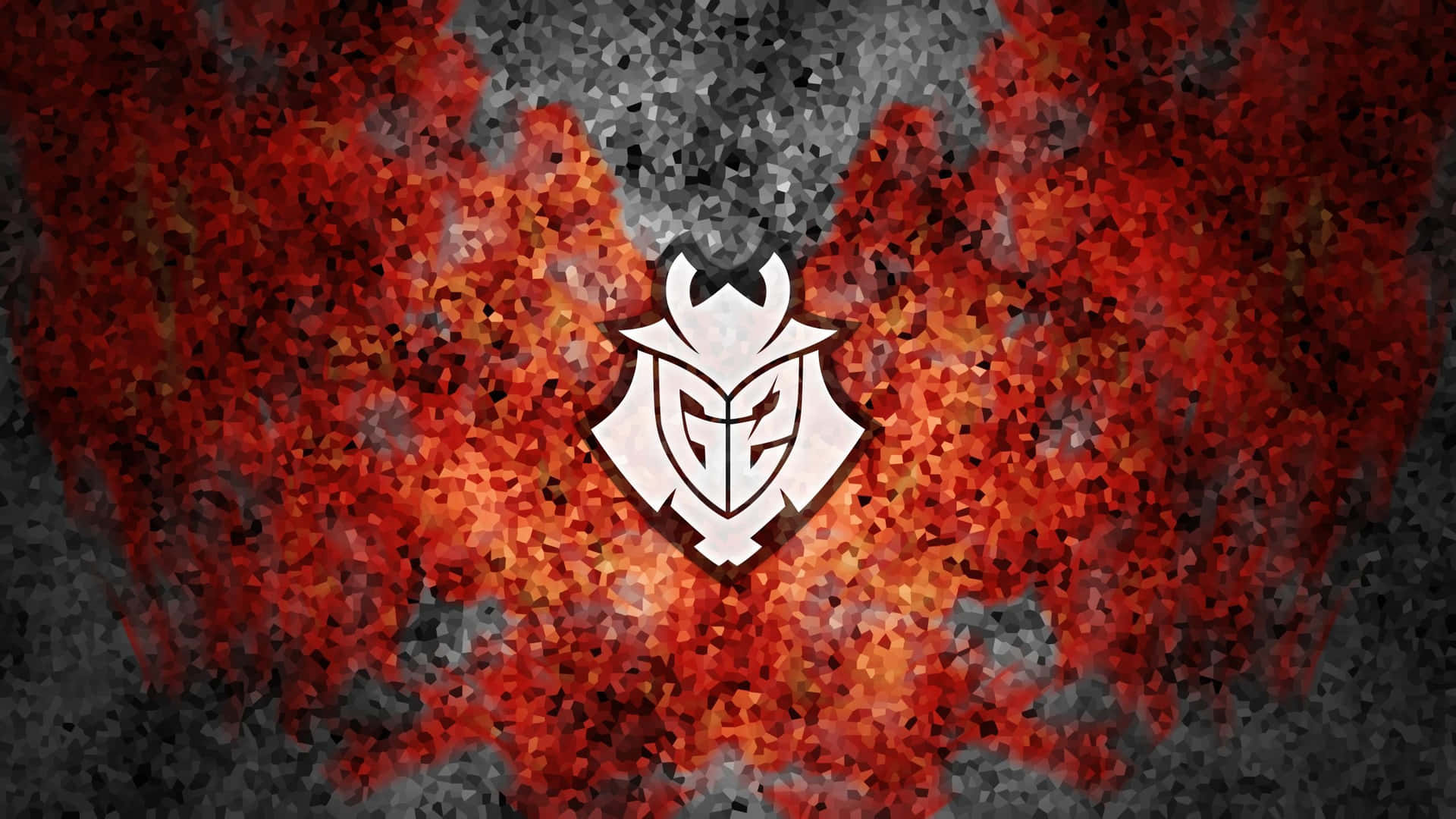 A Red And Black Logo With A Flame On It Background