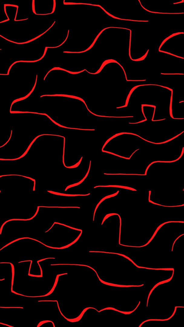 A Red And Black Pattern With A Lot Of Lines Background