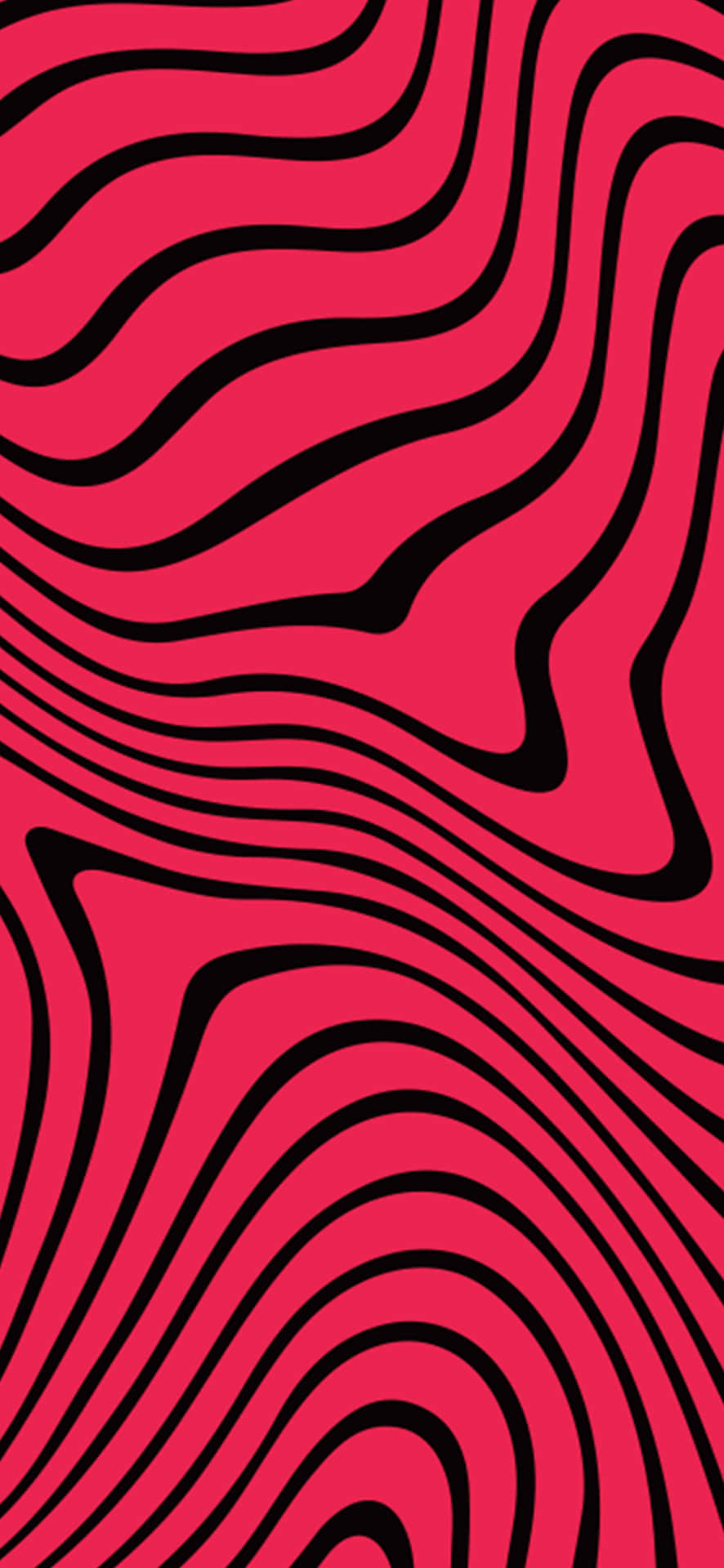 A Red And Black Zebra Pattern With Wavy Lines Background