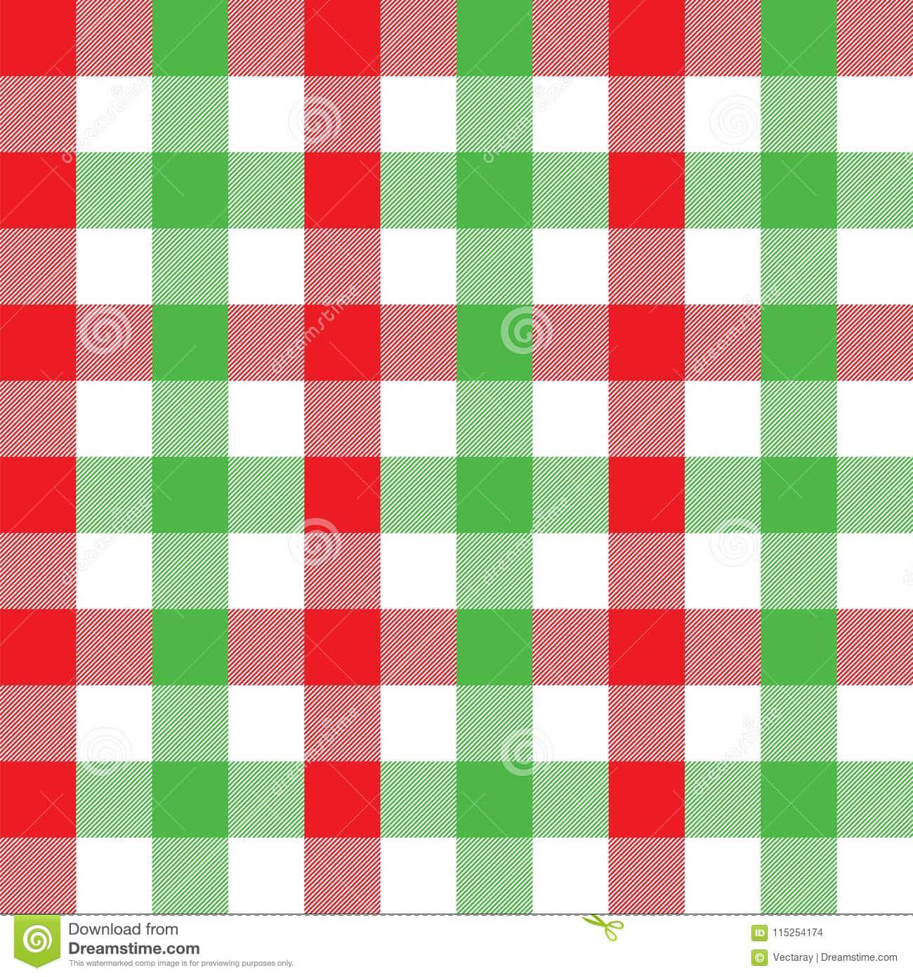 A Red And Green Gingham Tablecloth Stock Image Background