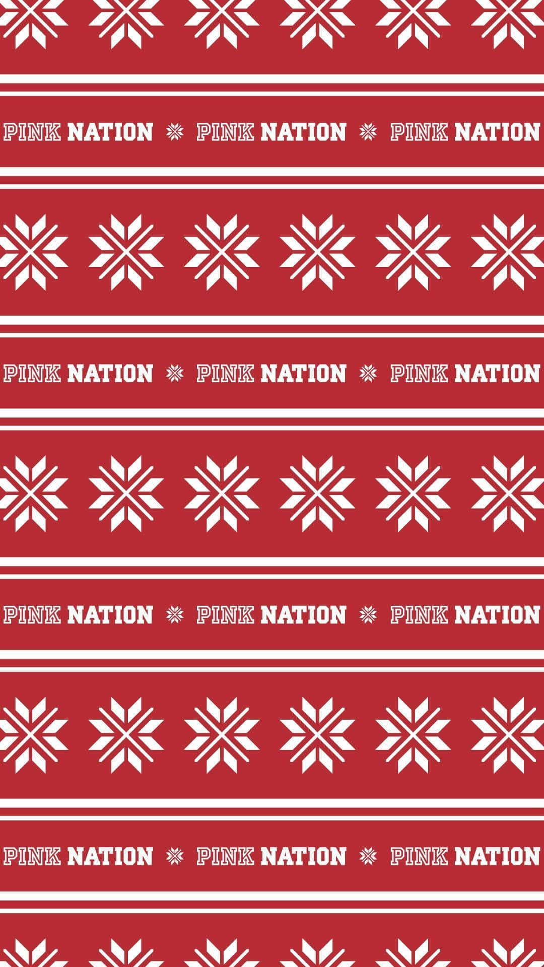 A Red And White Pattern With Snowflakes Background