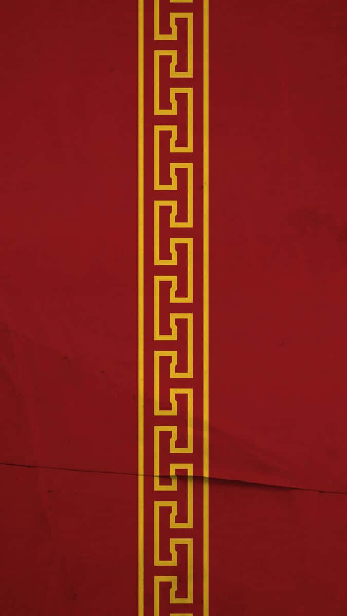 A Red And Yellow Pattern On A Red Background Background