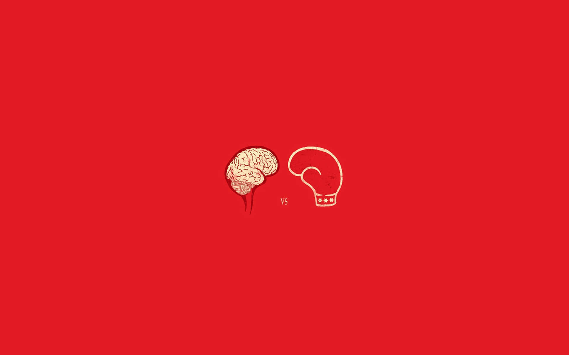 A Red Background With A Boxing Ring And A Brain