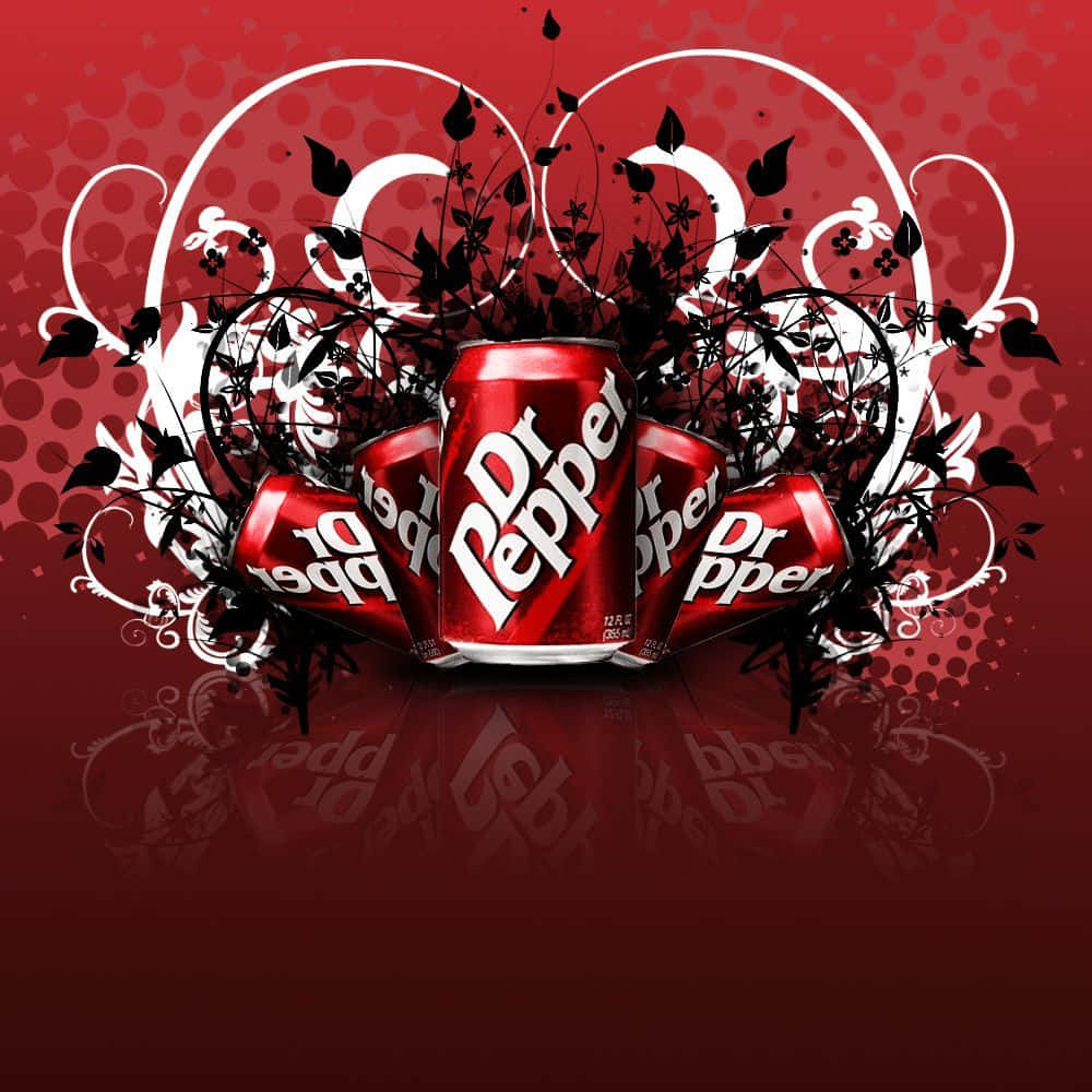 A Red Background With A Red Can Of Cola