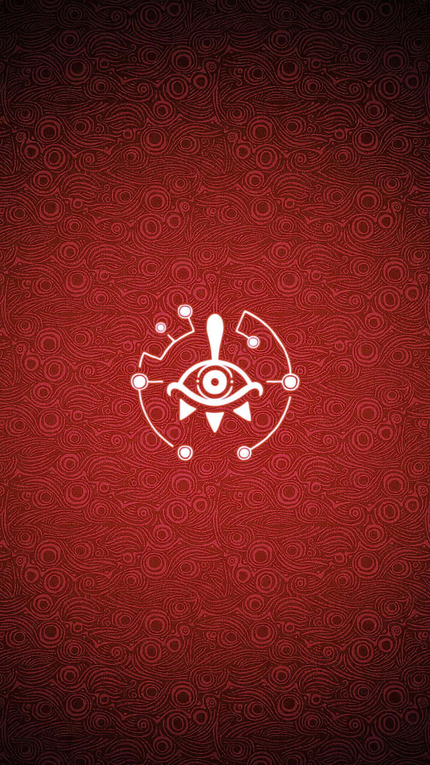 A Red Background With A White Circle And A White Eye Background