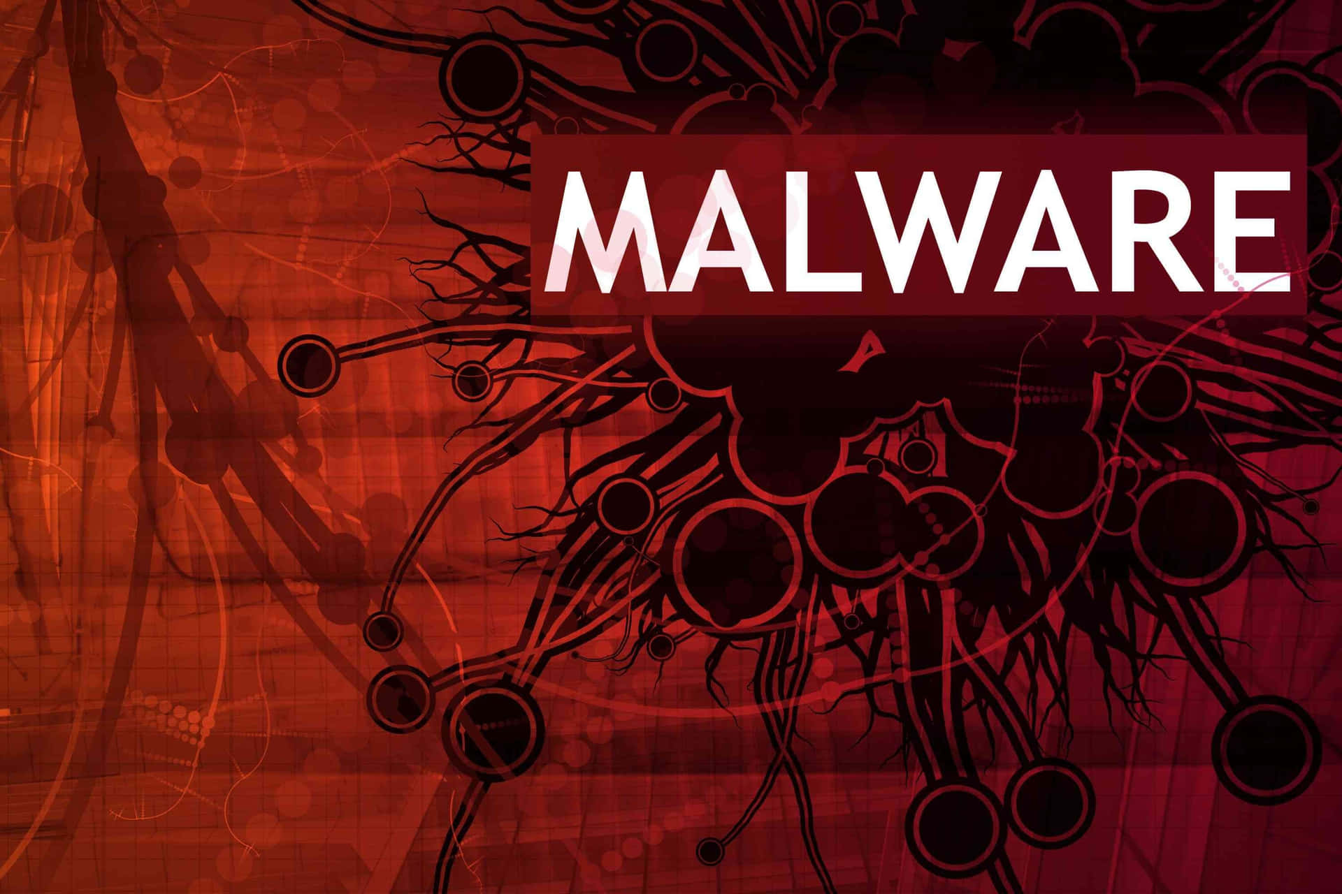 A Red Background With The Word Malware Background