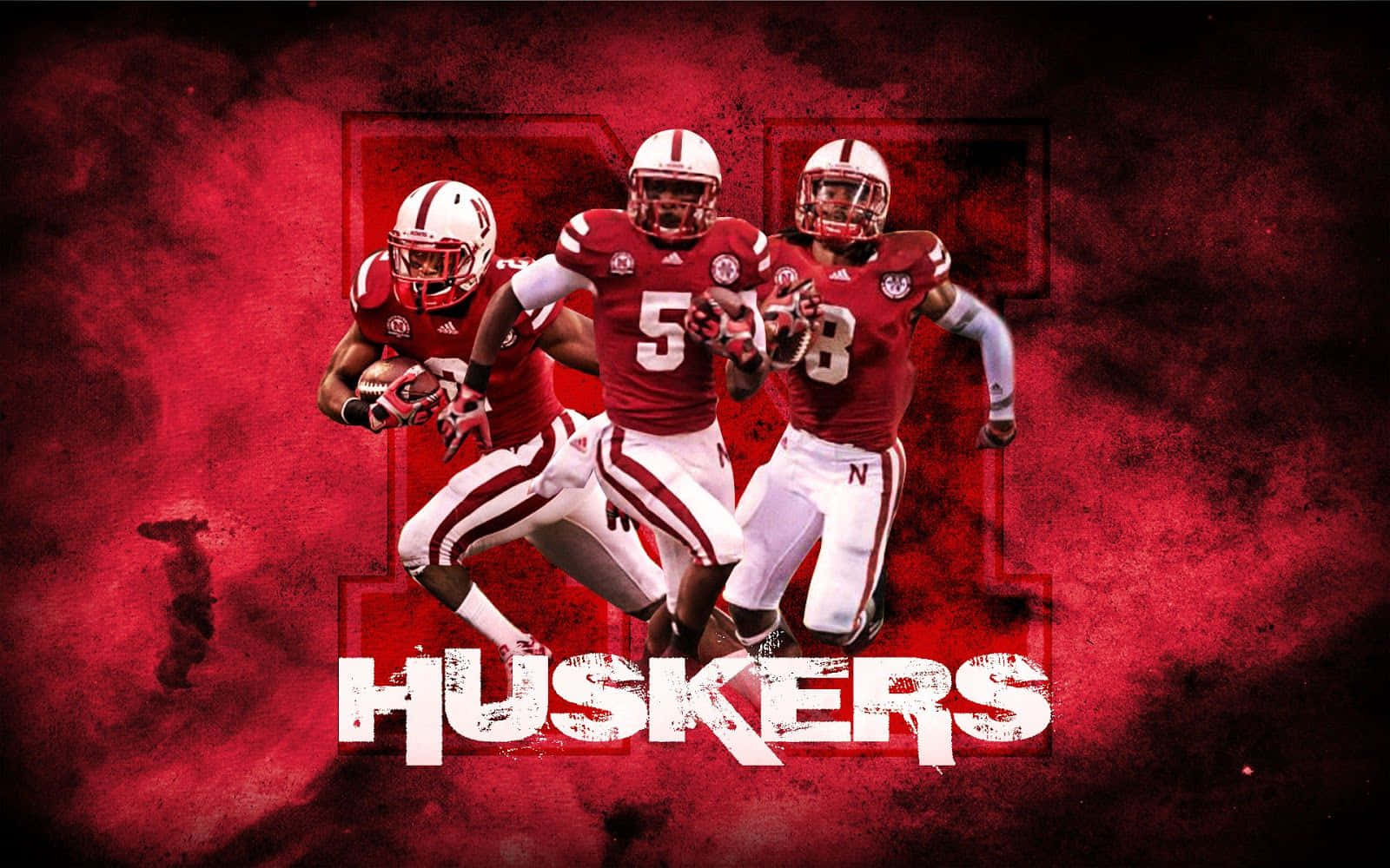 A Red Background With The Words Huskers Background