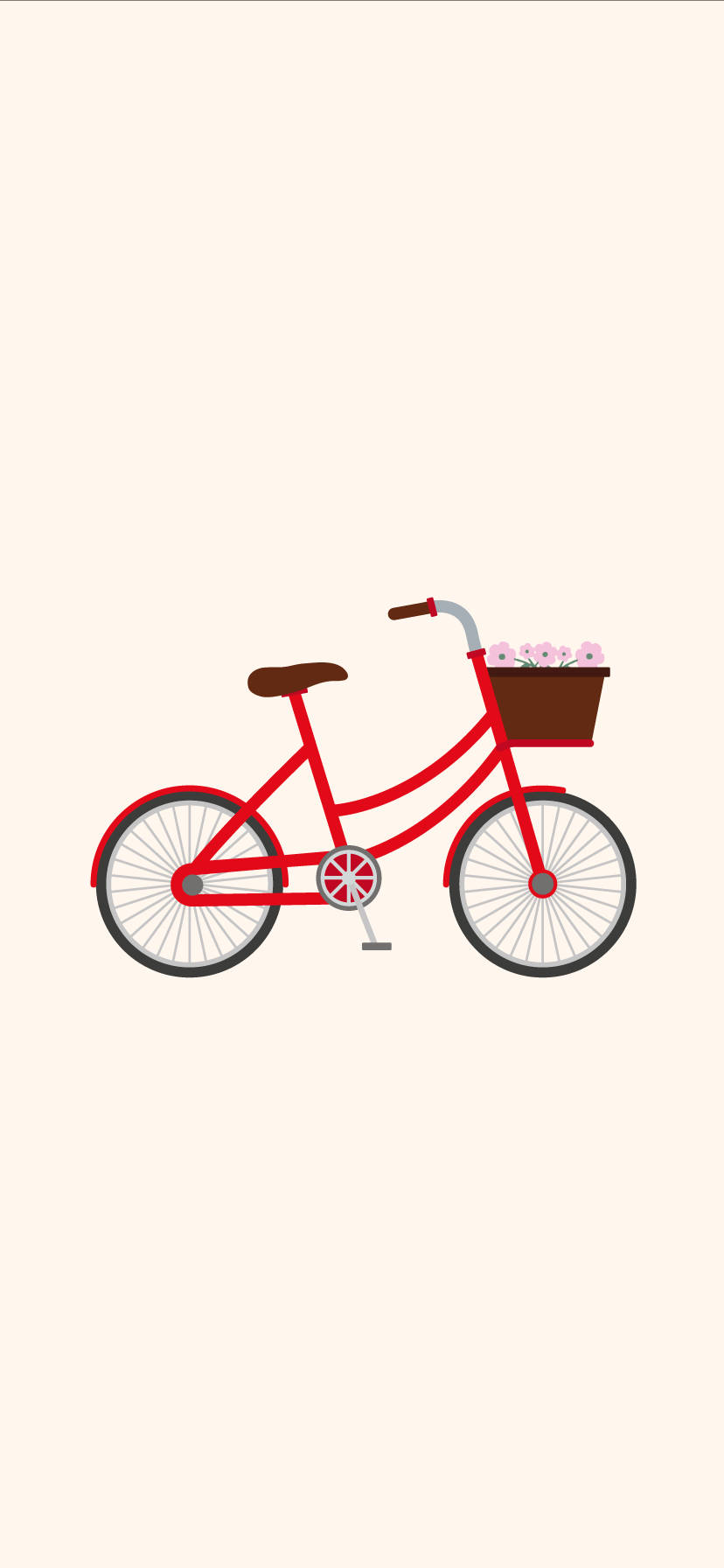 A Red Bicycle With A Basket Background