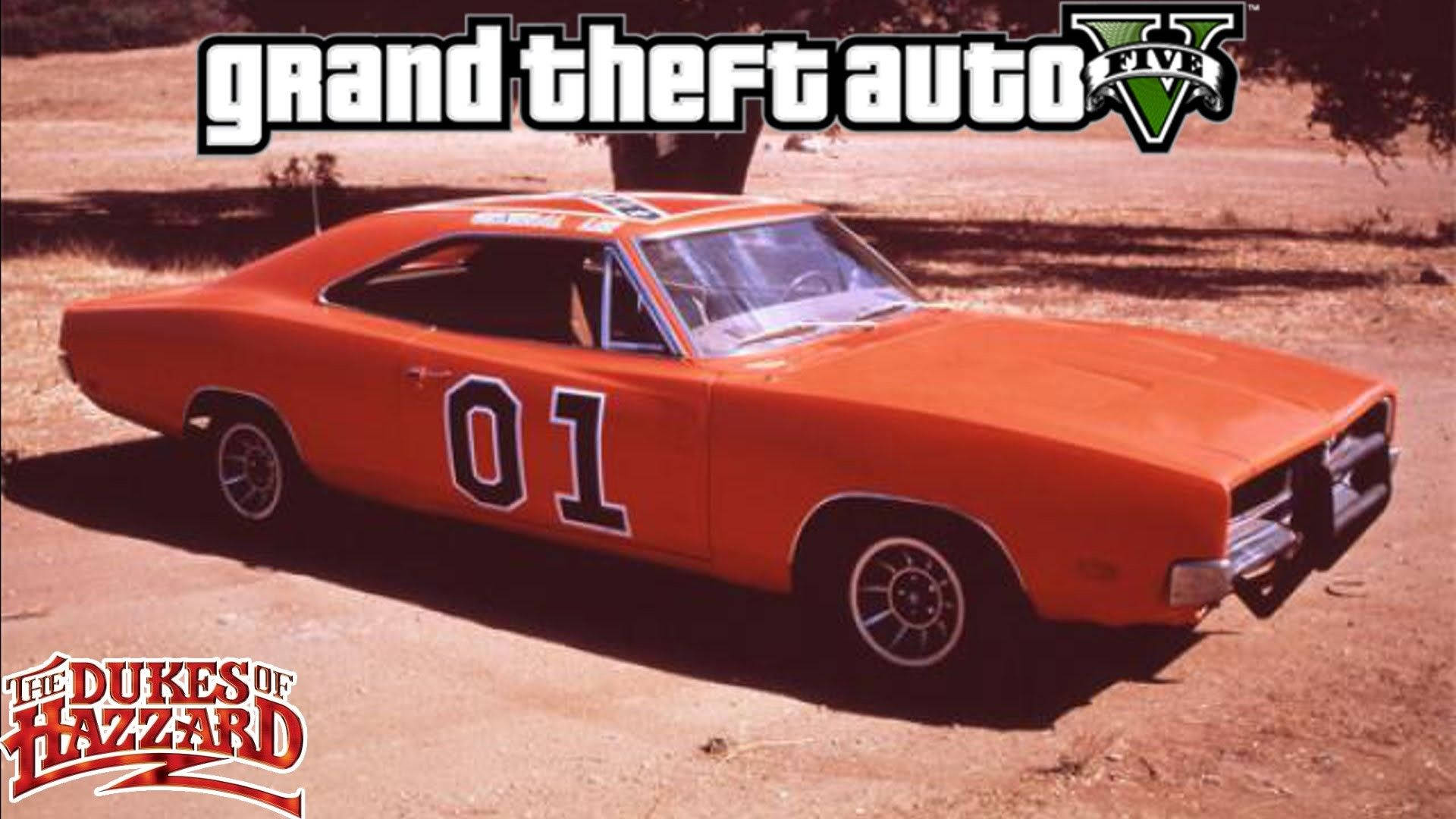 A Red Car With The Words Grand Theft Auto Gta Background