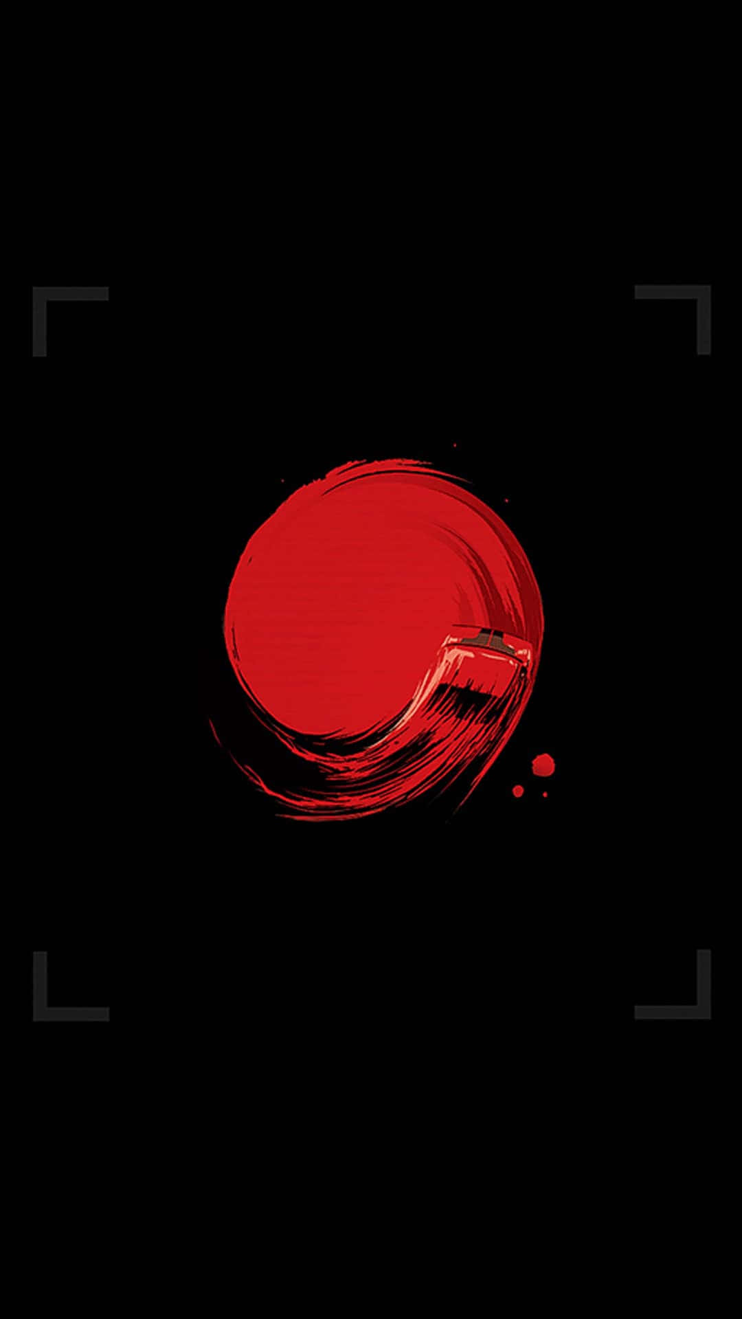 A Red Circle With A Black Background Background