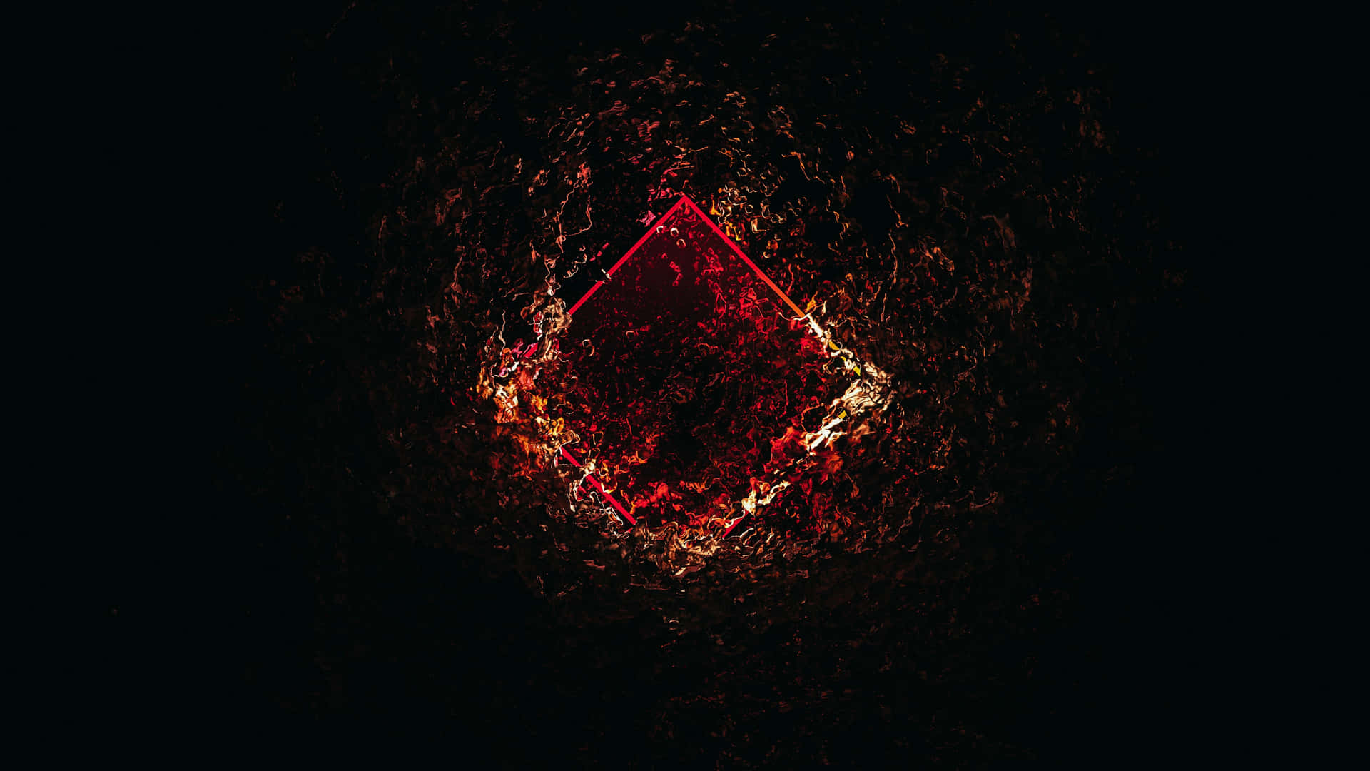 A Red Diamond In The Dark Background