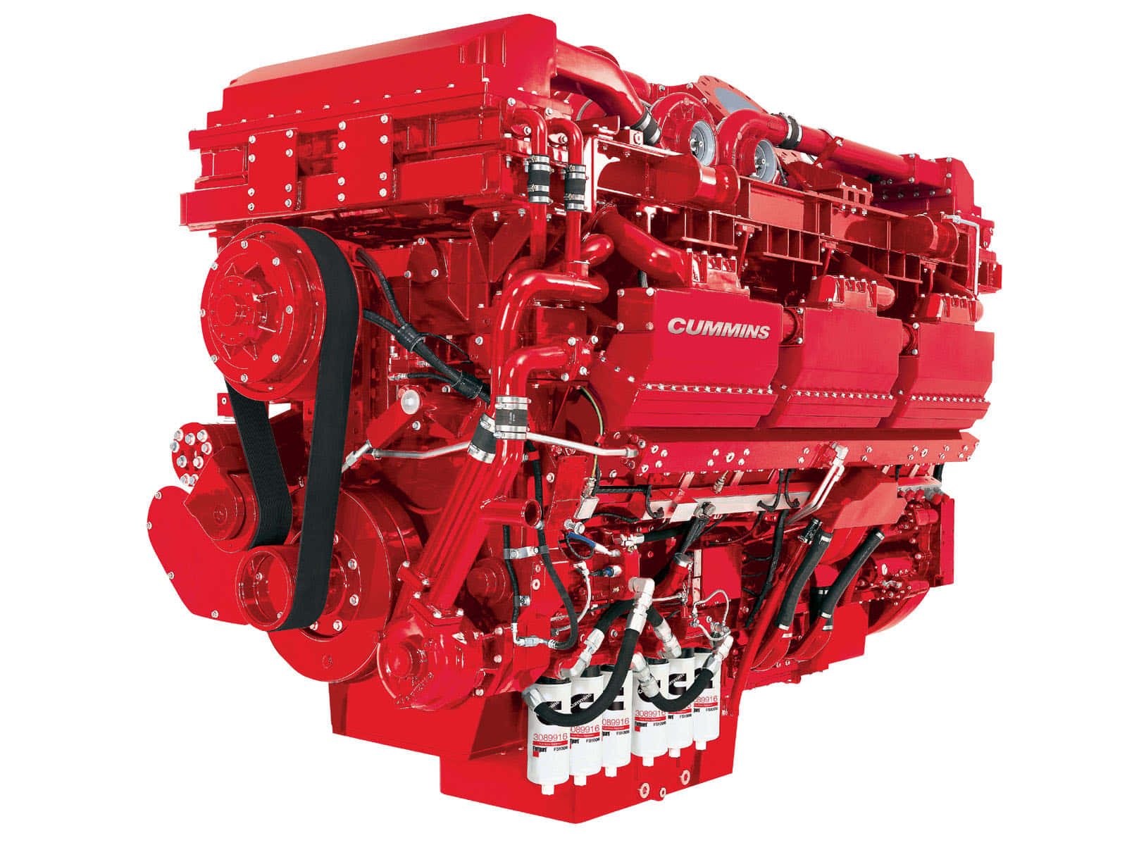 A Red Engine On A White Background Background