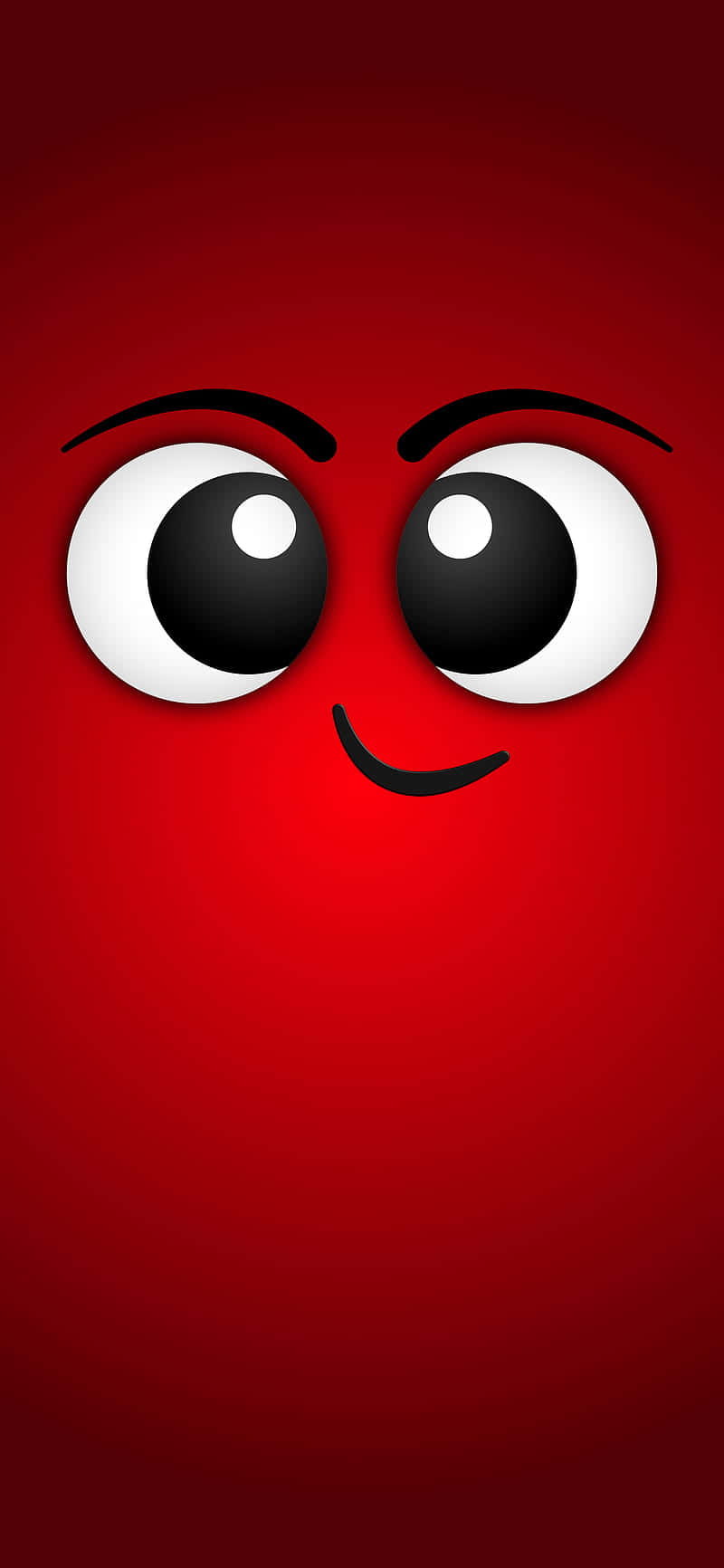 A Red Face With Black Eyes Background