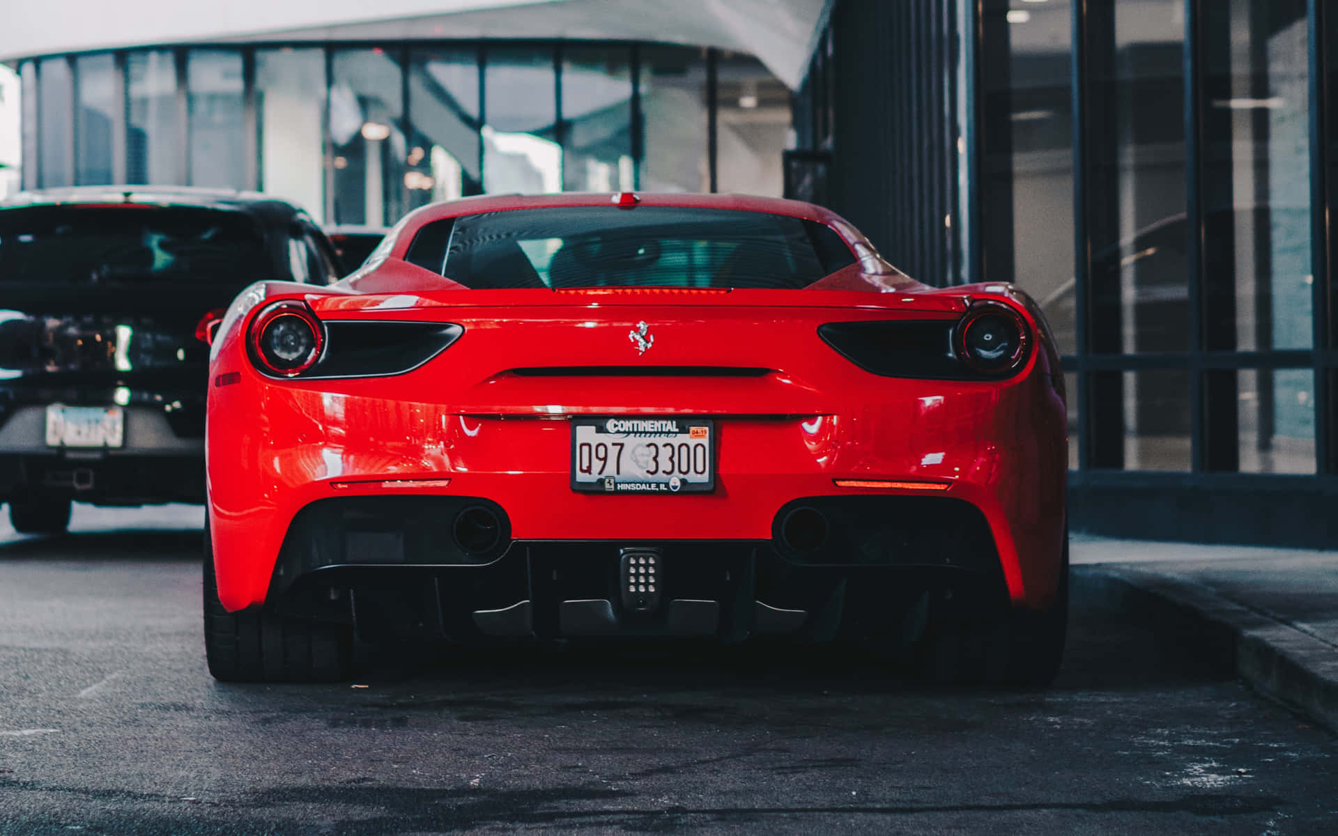 A Red Ferrari Sports Car Background