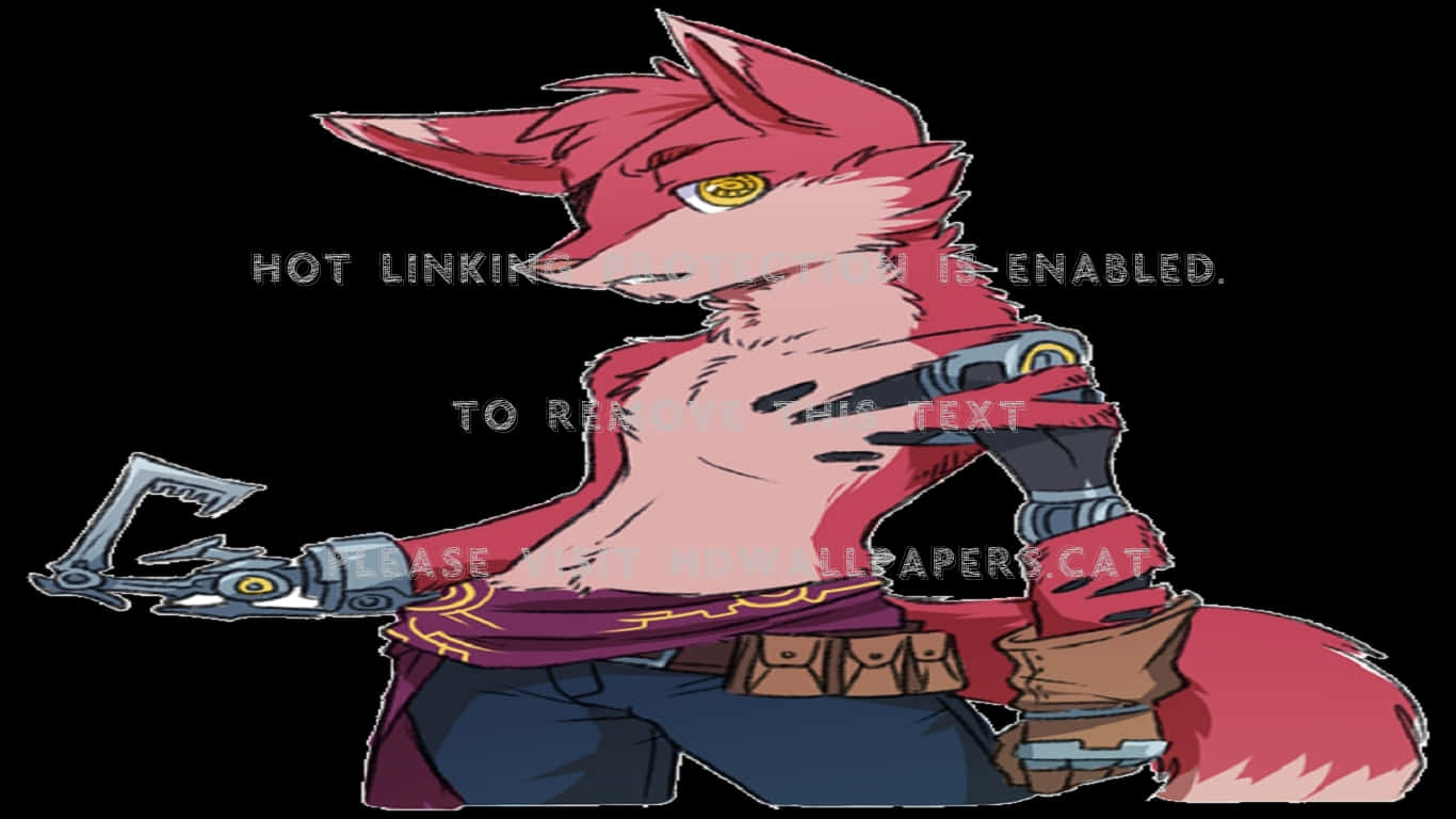 A Red Fox With A Knife And A Sword Background