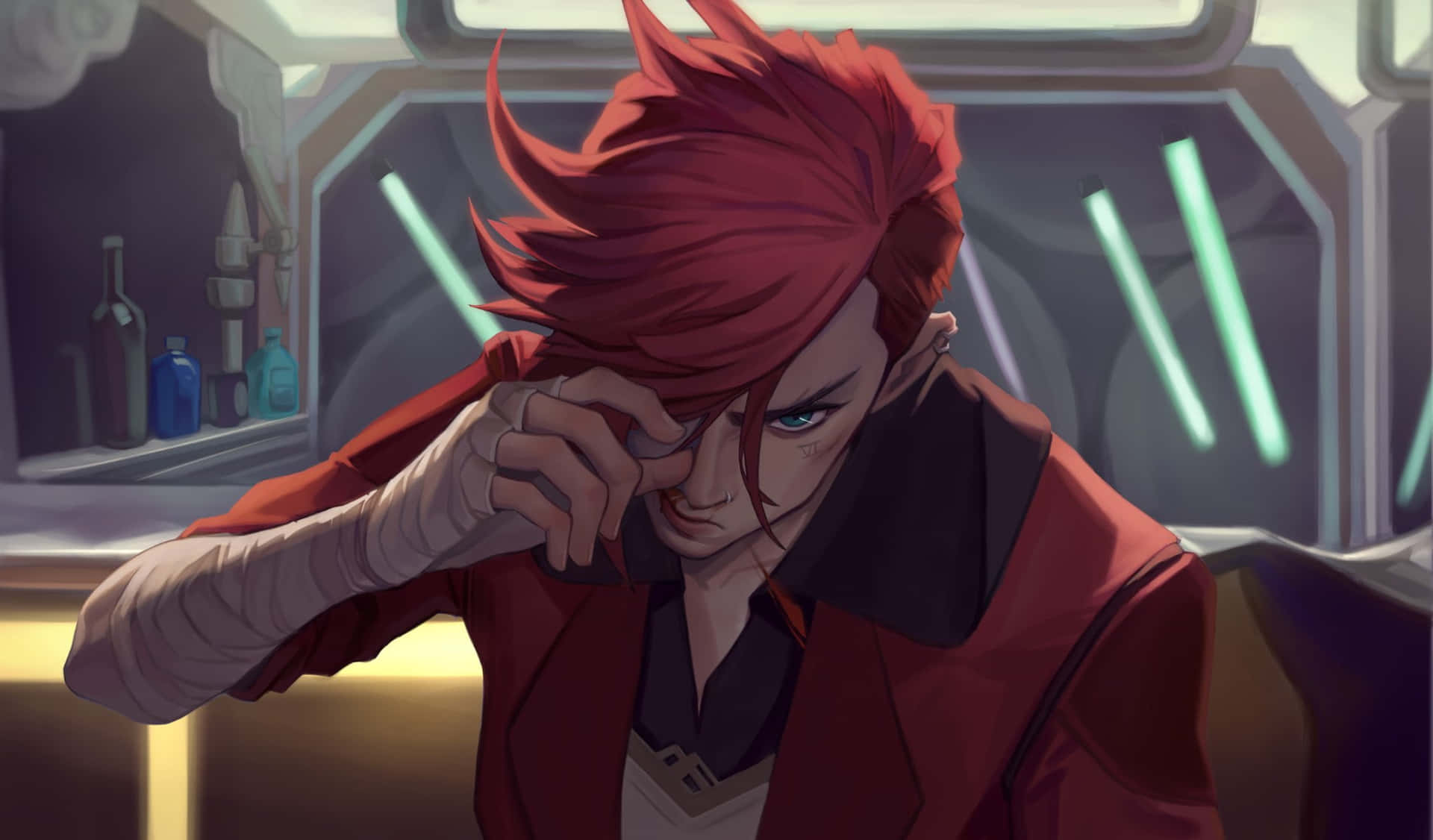 A Red Haired Man With A Red Jacket