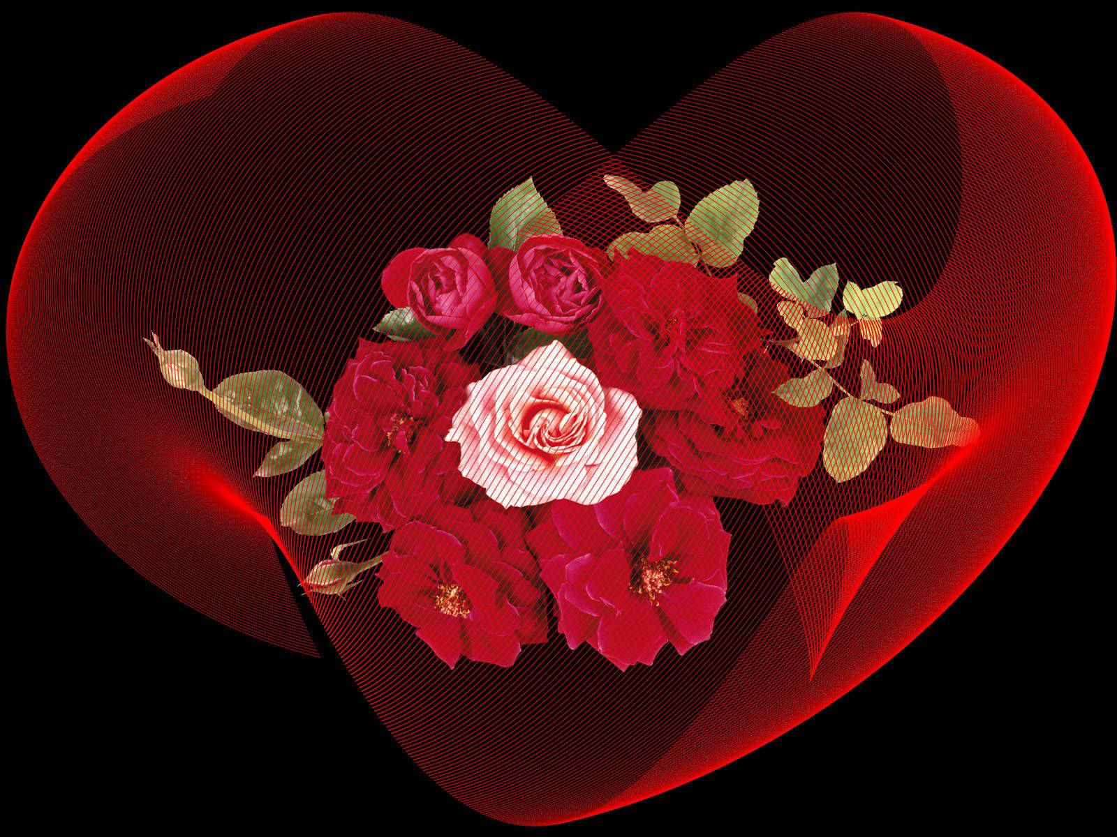 A Red Heart Shaped Flower Background