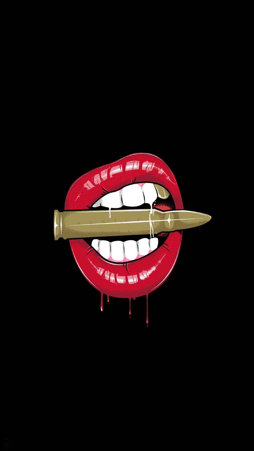 A Red Lipstick With A Bullet In It Background